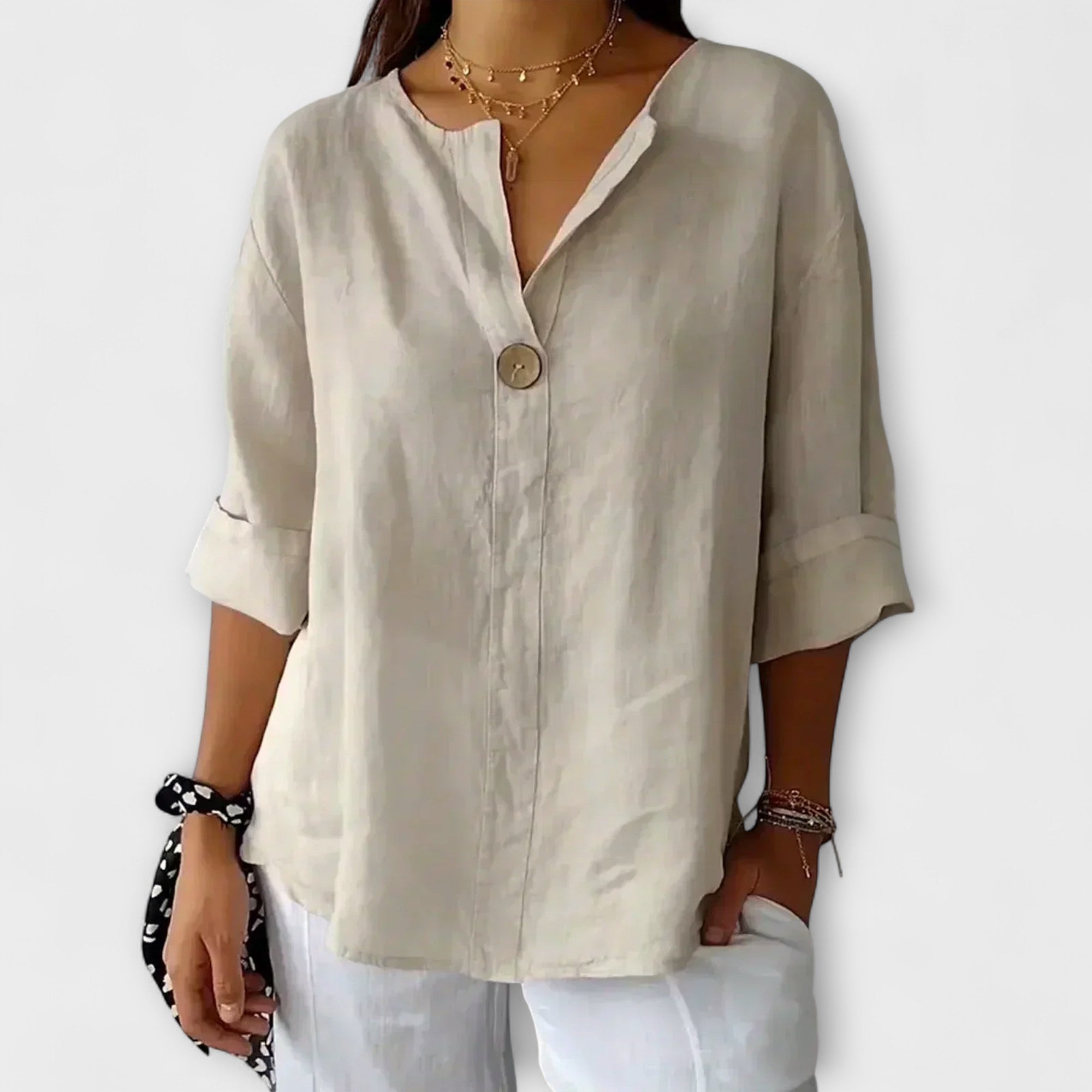 Nicole – Stylish V-Neck Blouse