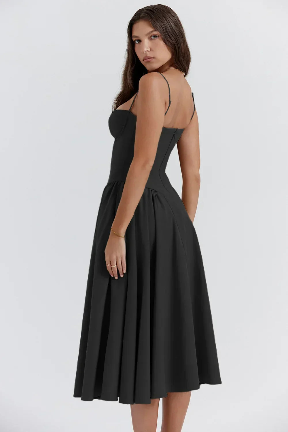 Nina | Sleeveless Corset Midi Dress
