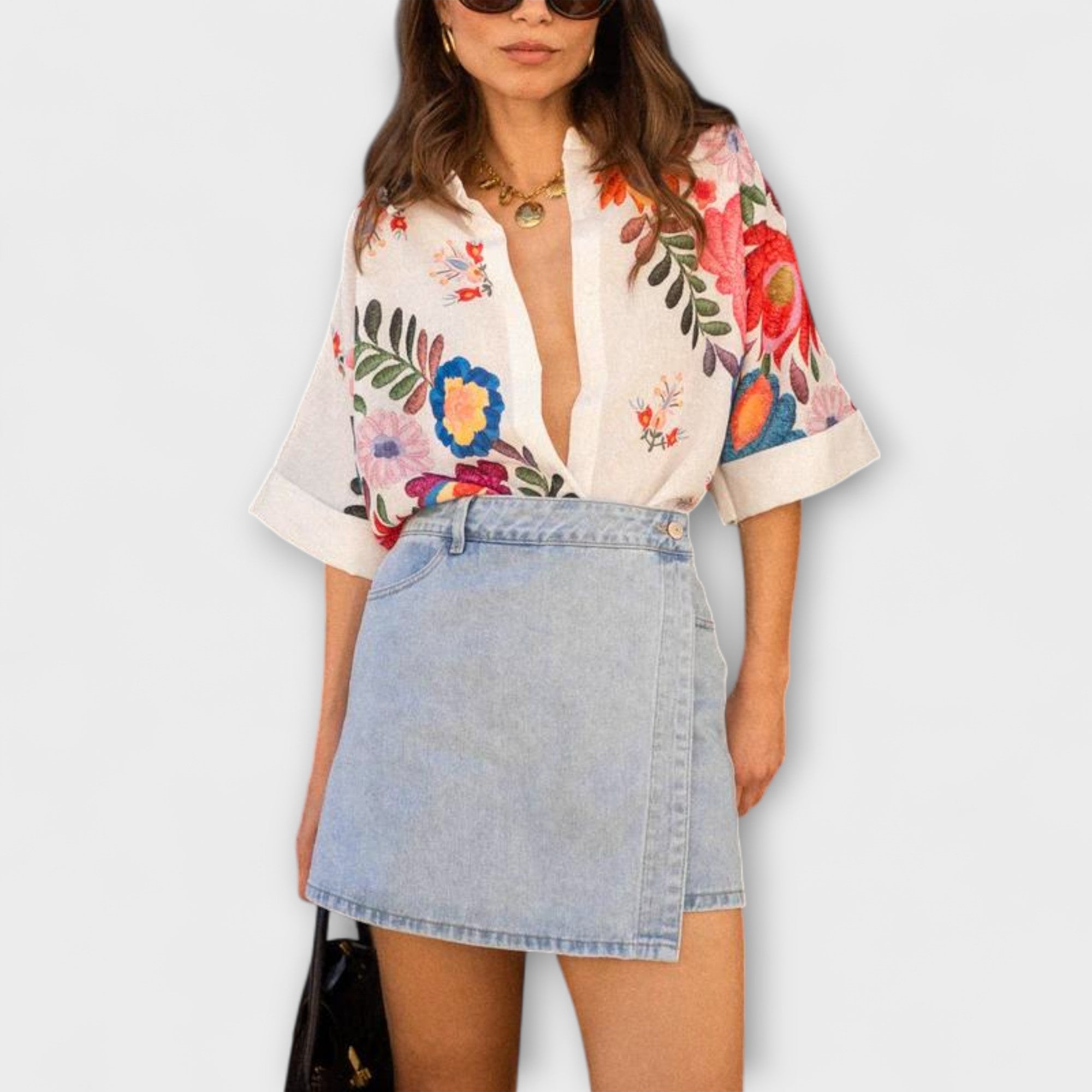 Ziva - Carla krátky rukáv s kvetinovým vzorom