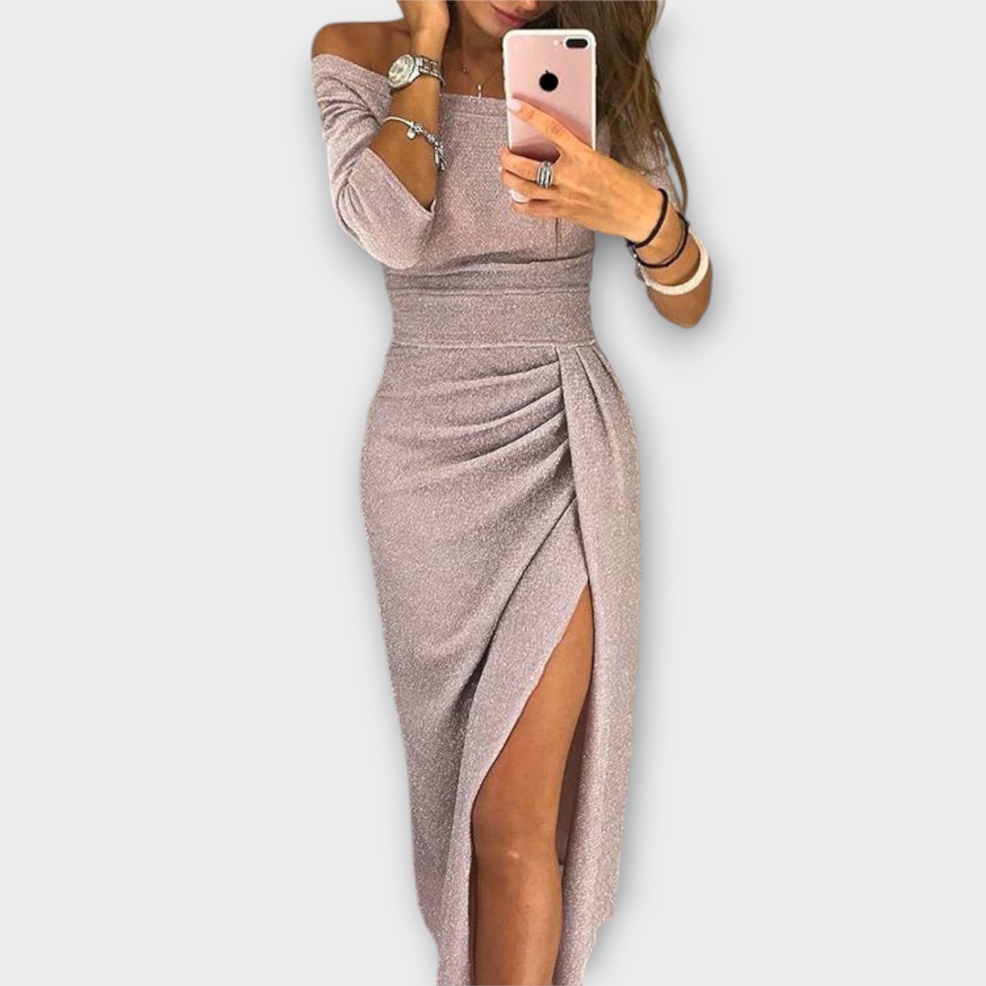 Lena - Elegantné Off-Shoulder Šaty