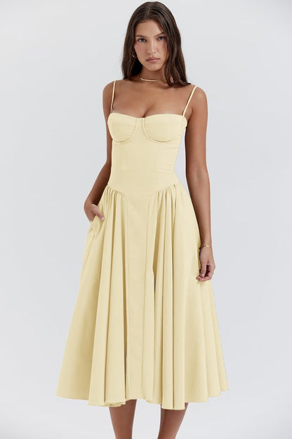 Nina | Sleeveless Corset Midi Dress