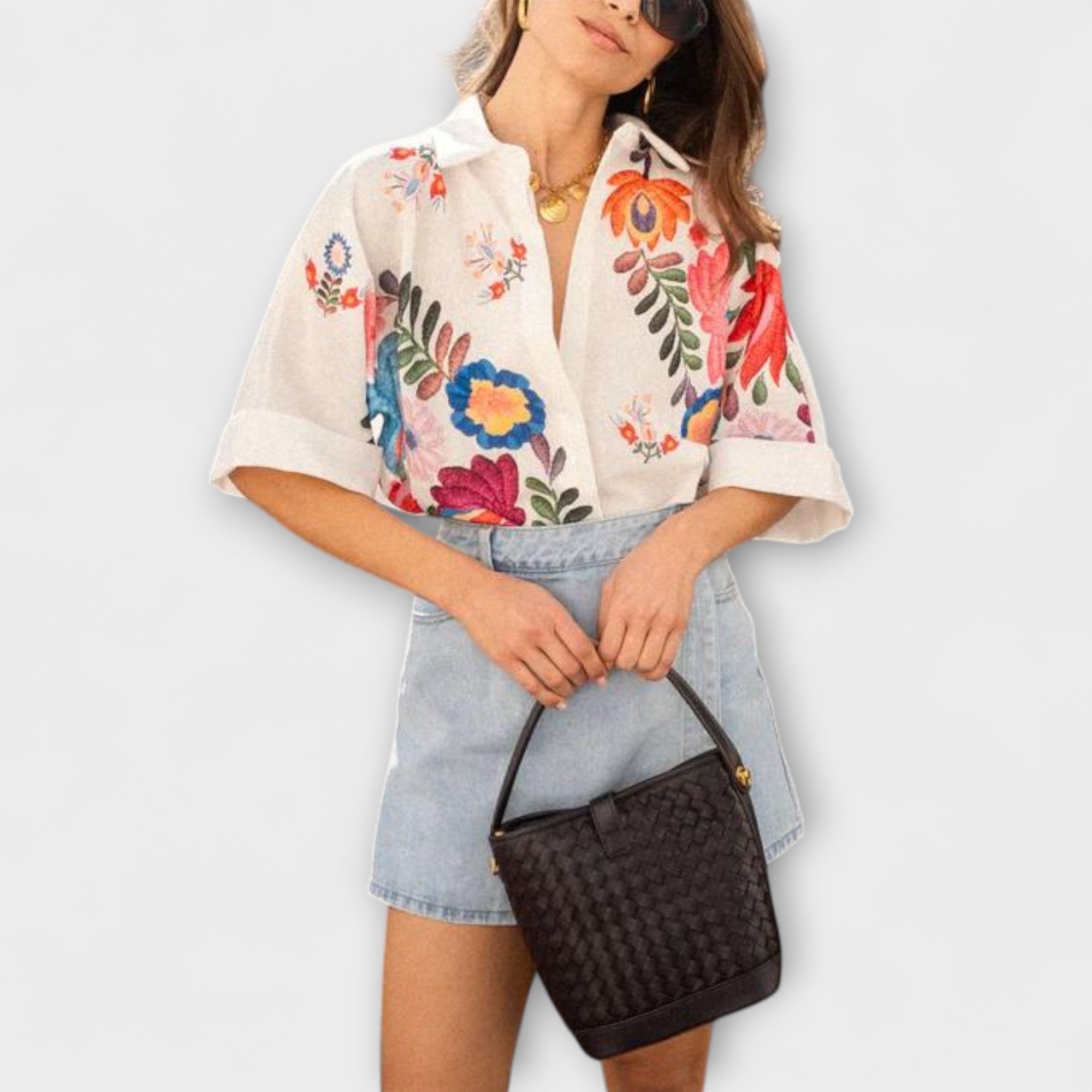 Ziva - Carla krátky rukáv s kvetinovým vzorom