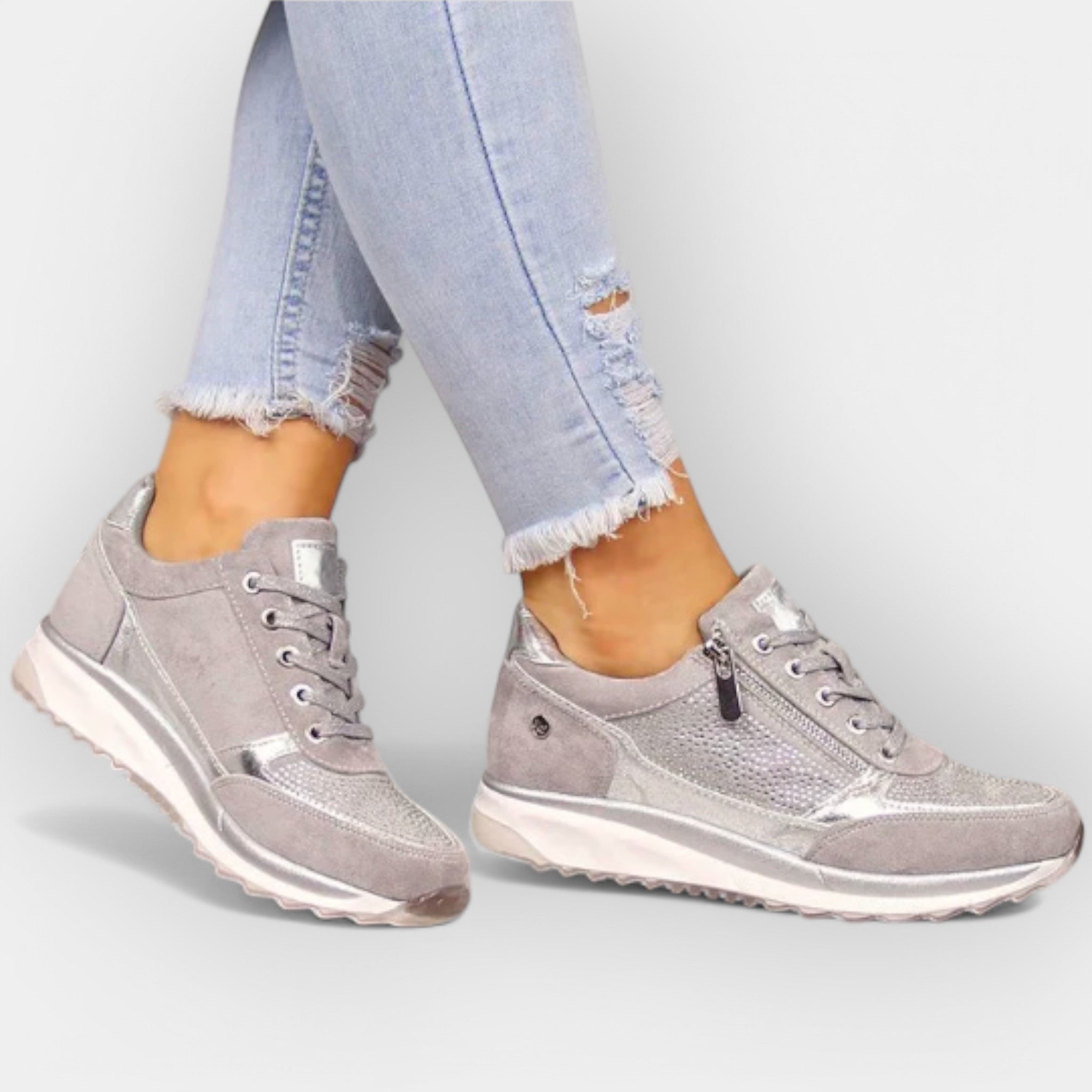 Sneakers anatomice cu fermoar