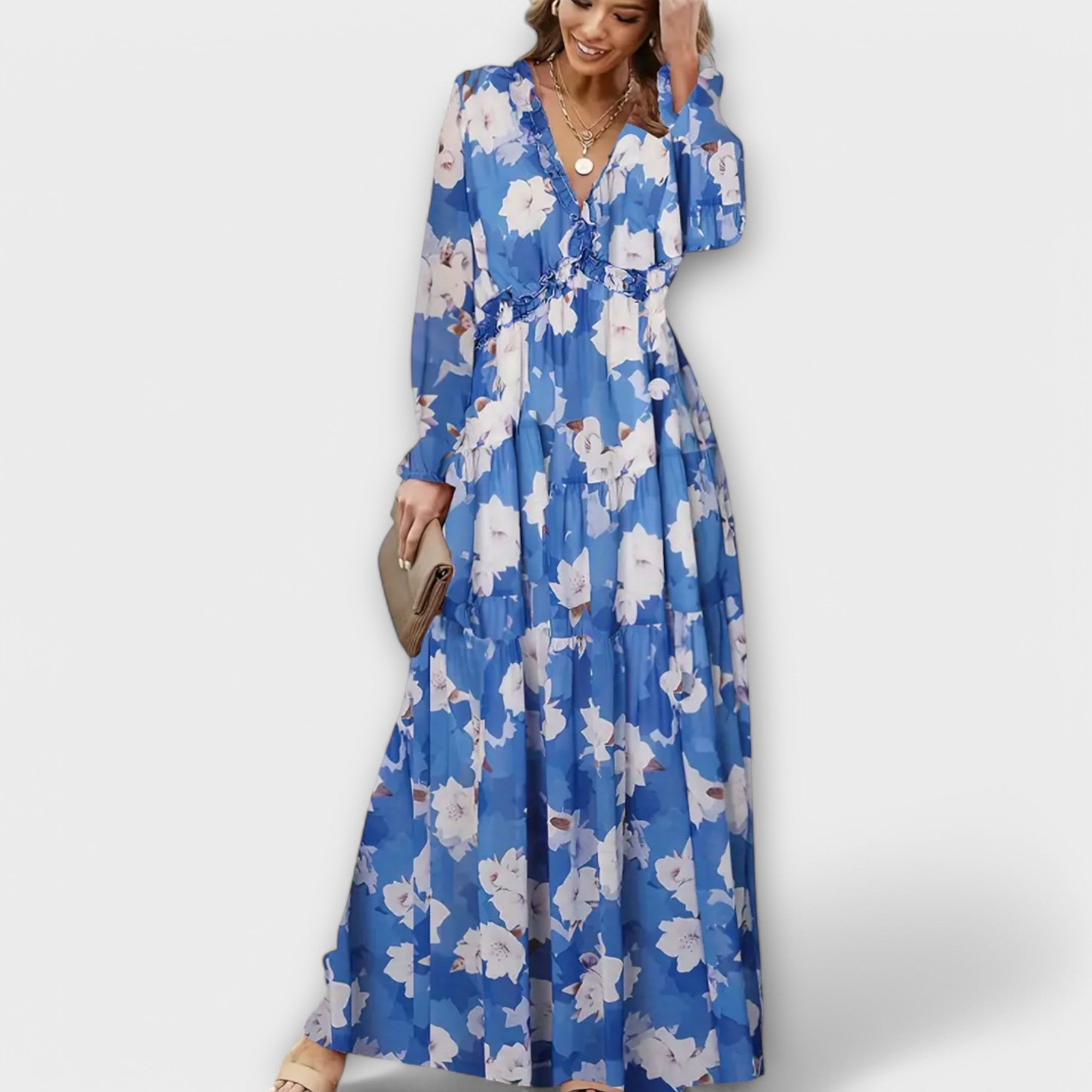 Rochie lungă florală elegantă