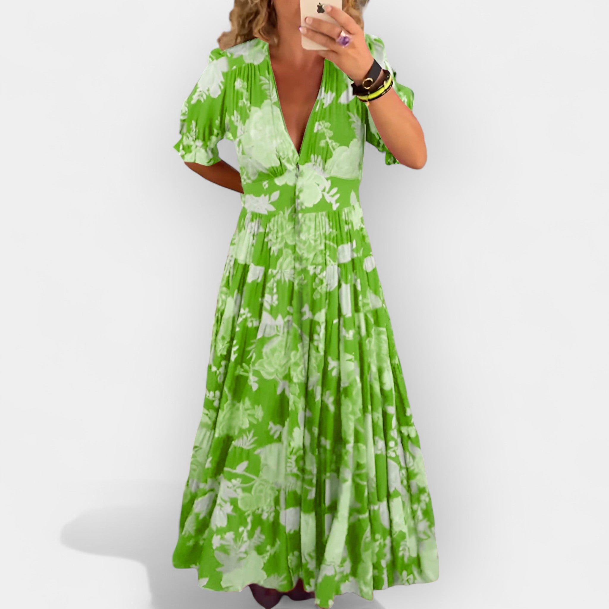 Rochie lejeră cu buzunar și imprimeu floral