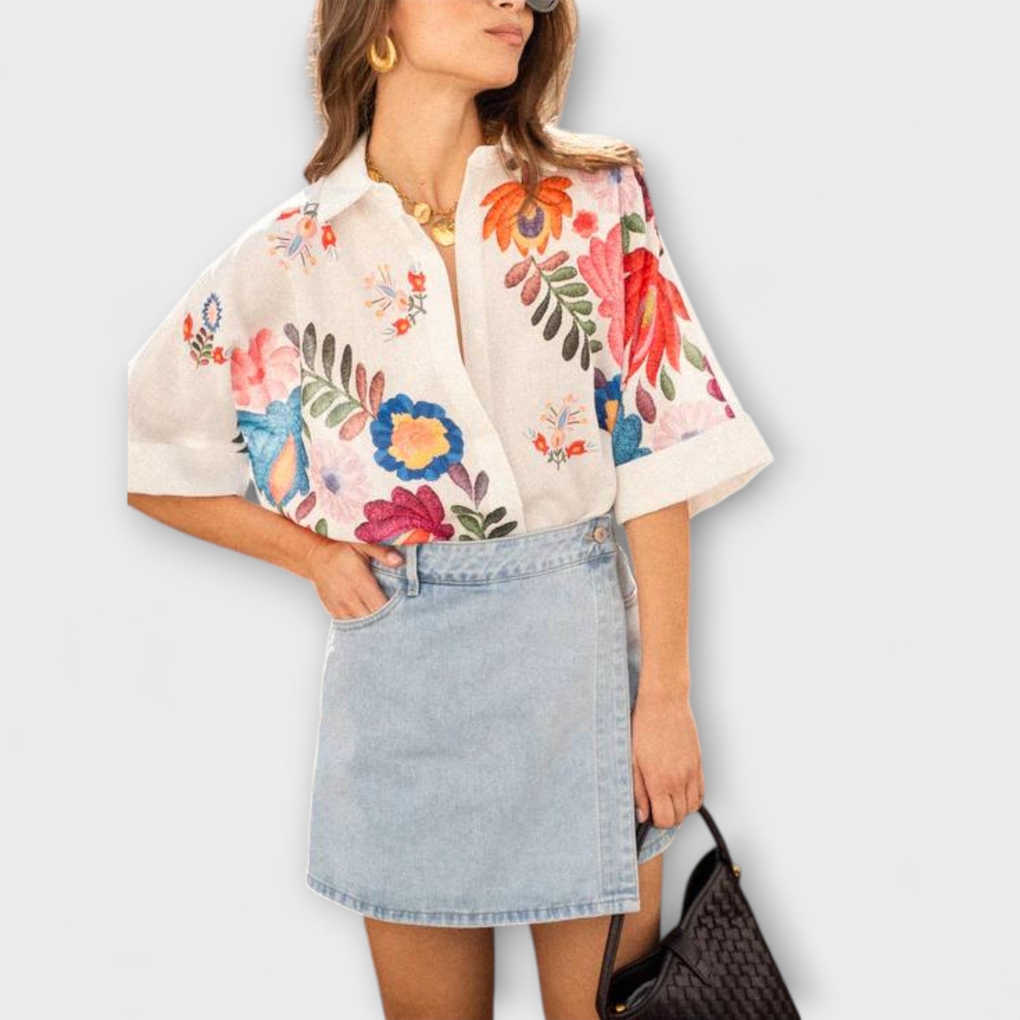 Ziva - Carla krátky rukáv s kvetinovým vzorom