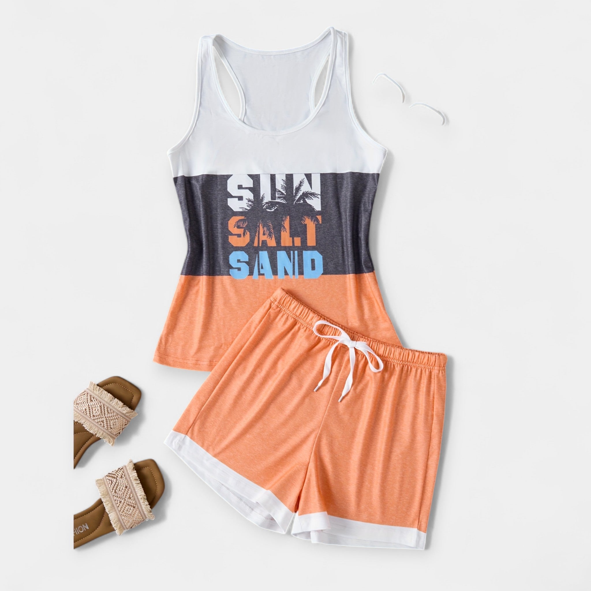 Set de vară cu model palmier