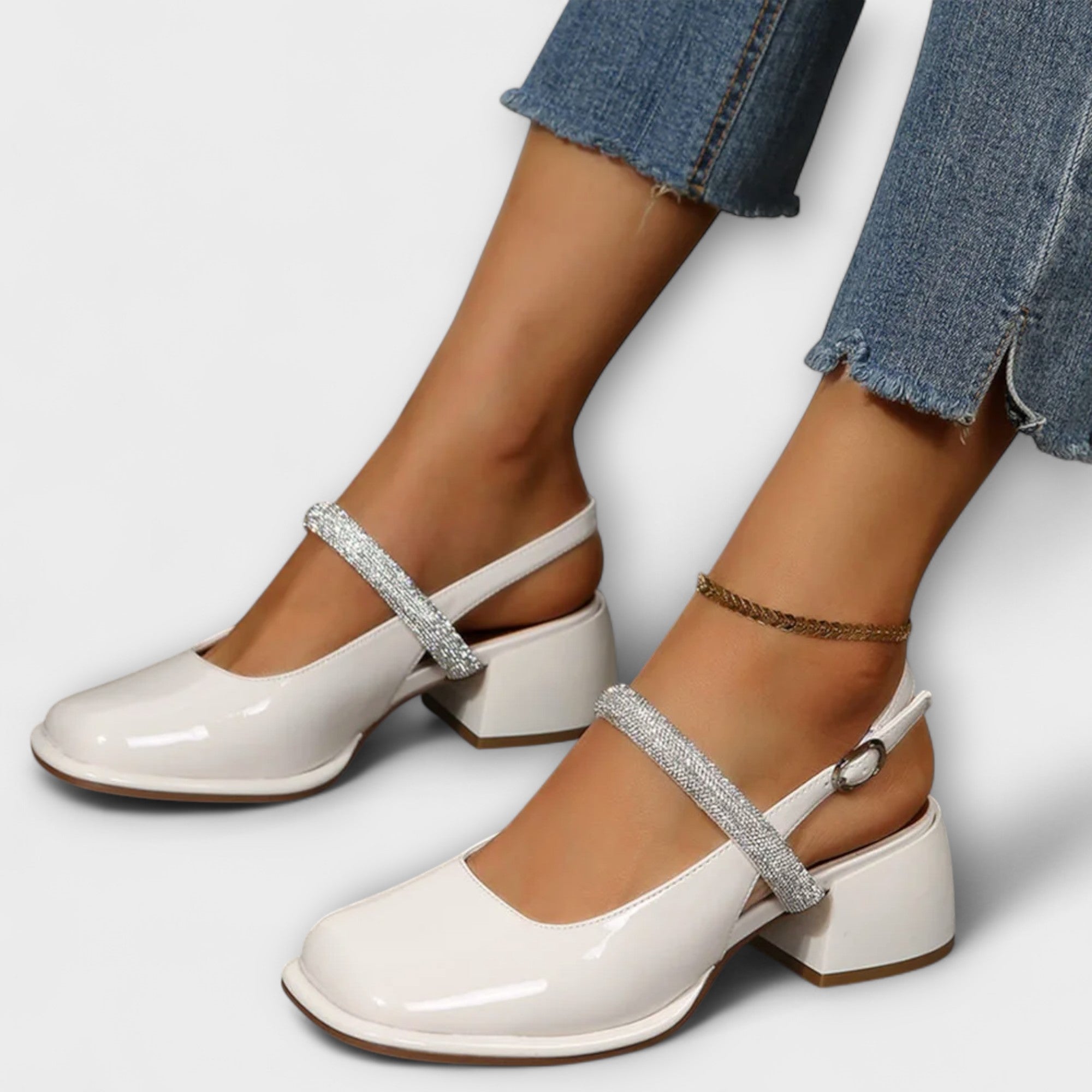 Celandra - Mary Janes s trblietavými remienkami a blokovým podpätkom