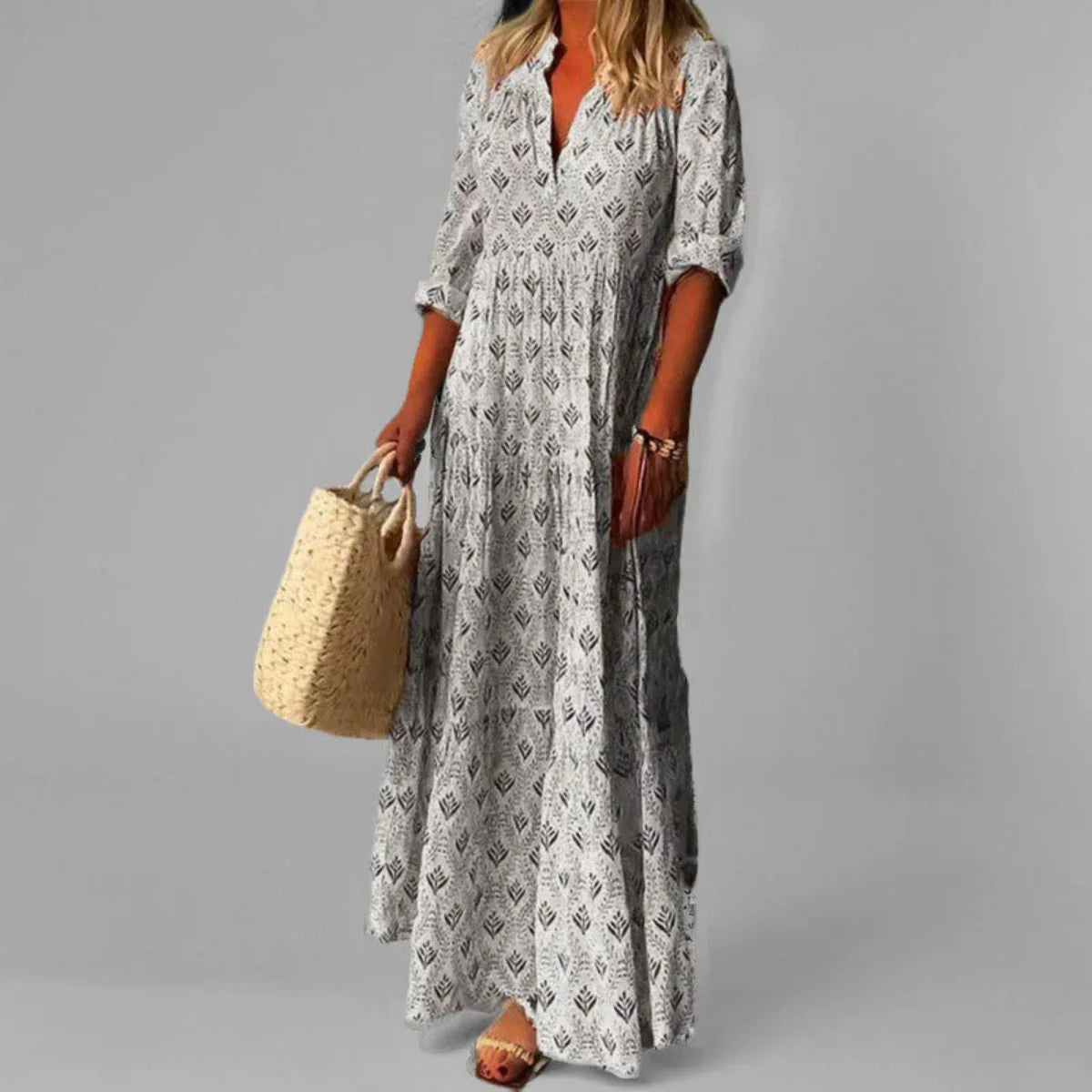 Breathable Vintage Maxi Dress