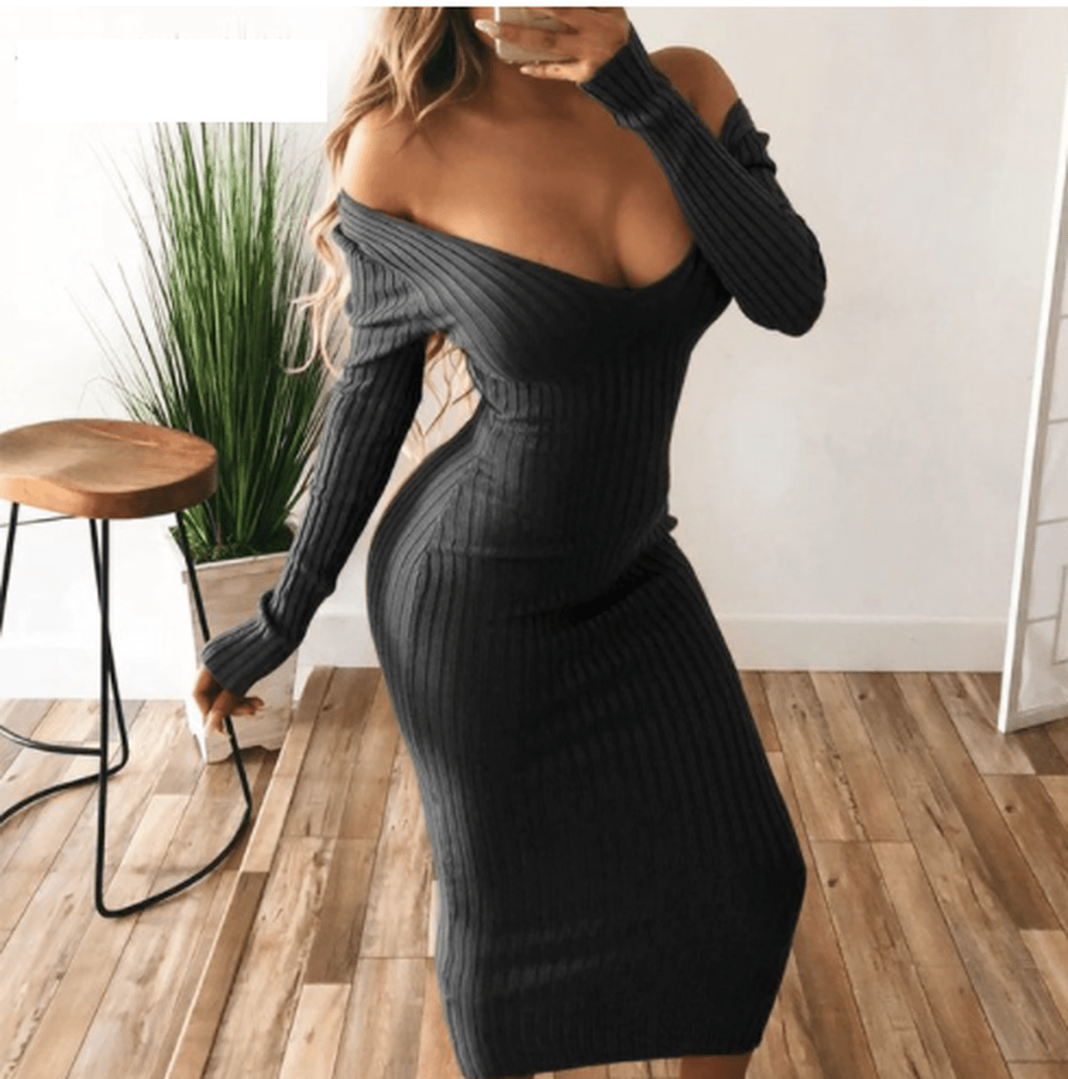 Elegant Bodycon Knit Dress