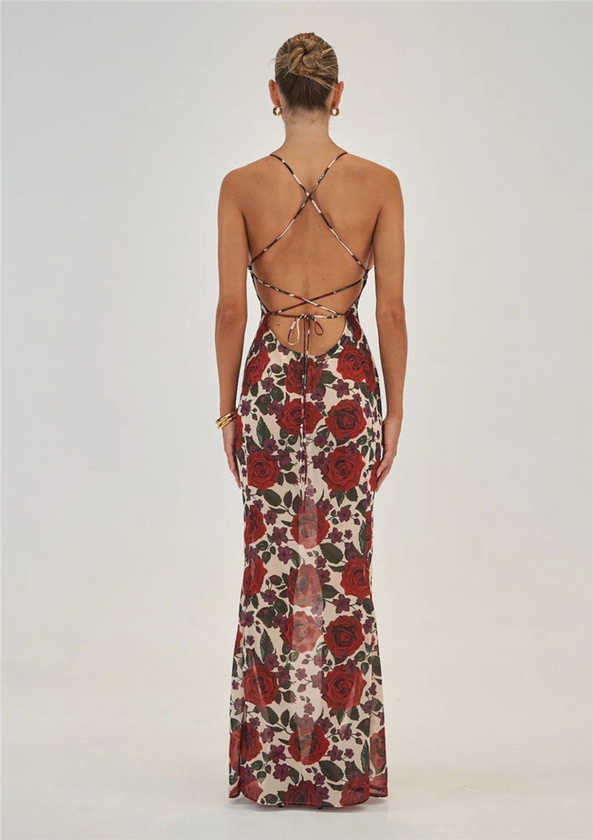 Floral Backless Maxi Dress