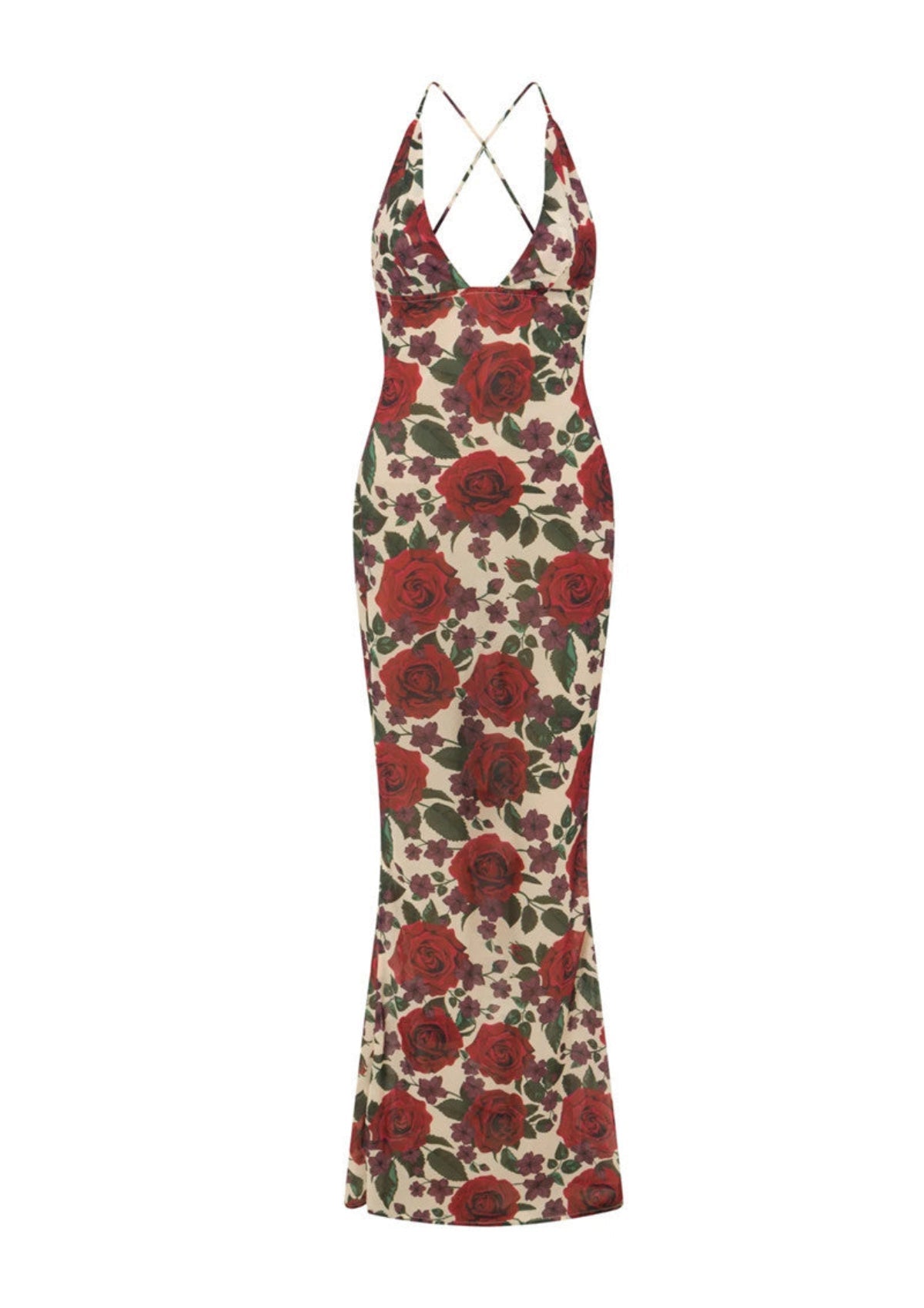 Floral Backless Maxi Dress