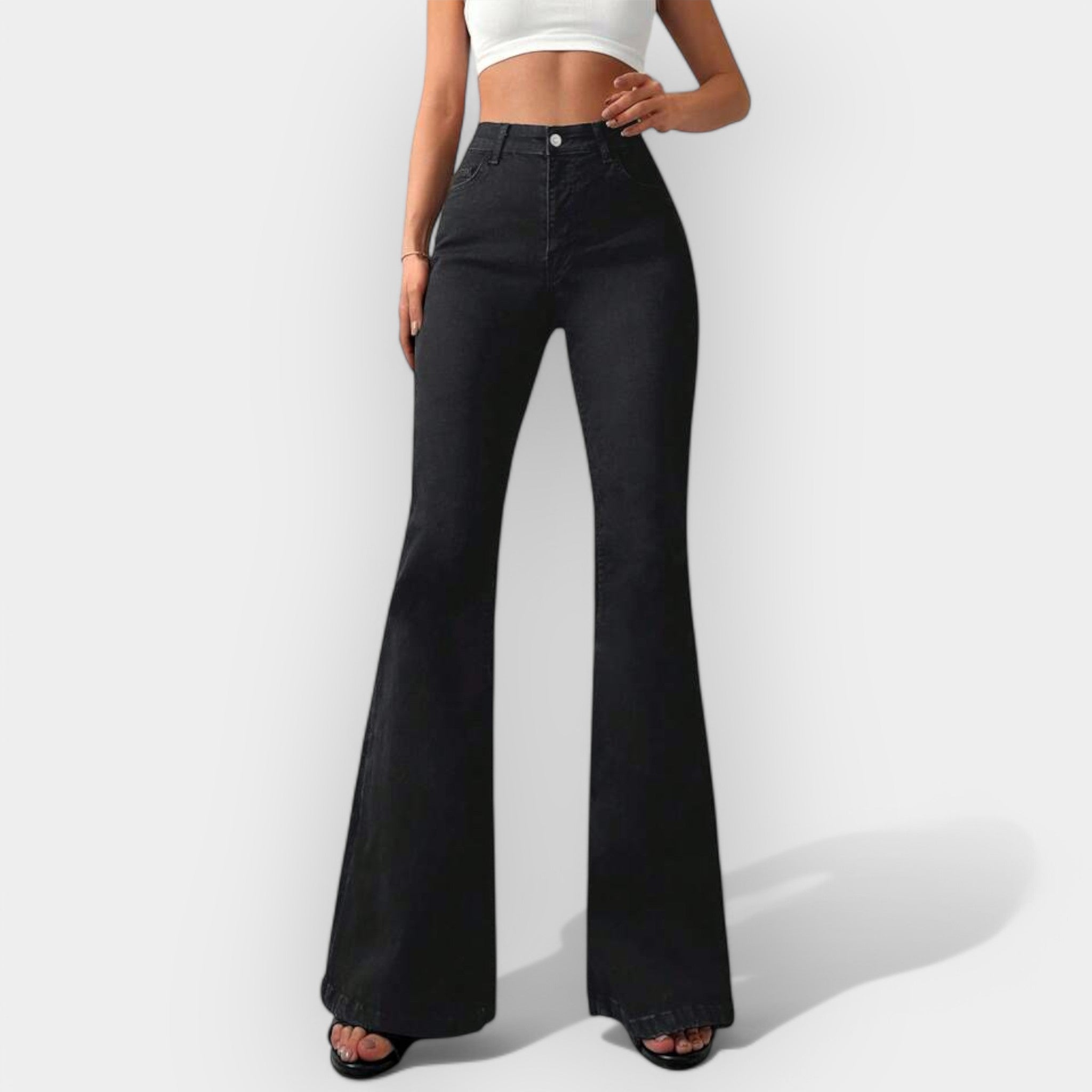 Blugi Bootcut cu Talie Înaltă
