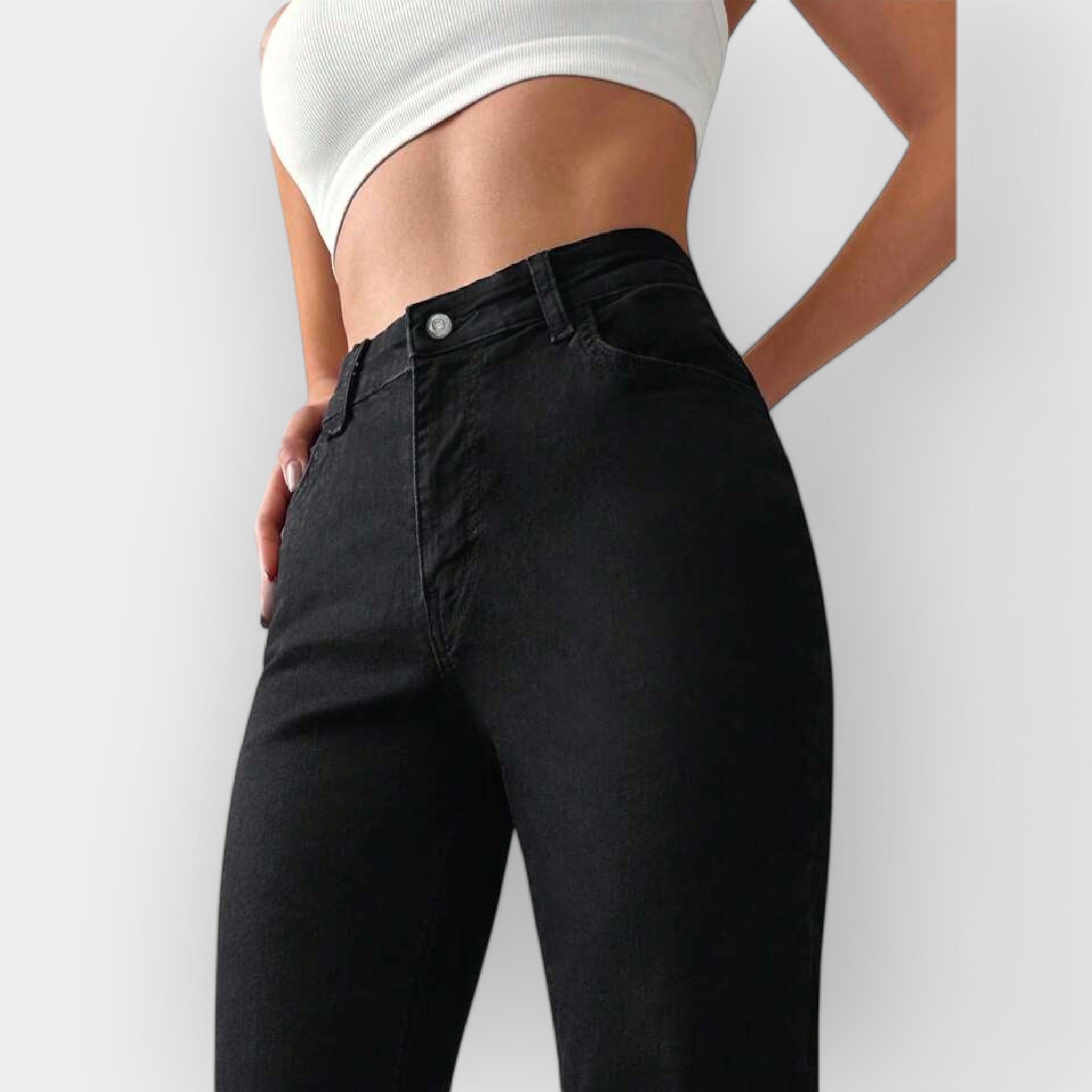 Blugi Bootcut cu Talie Înaltă