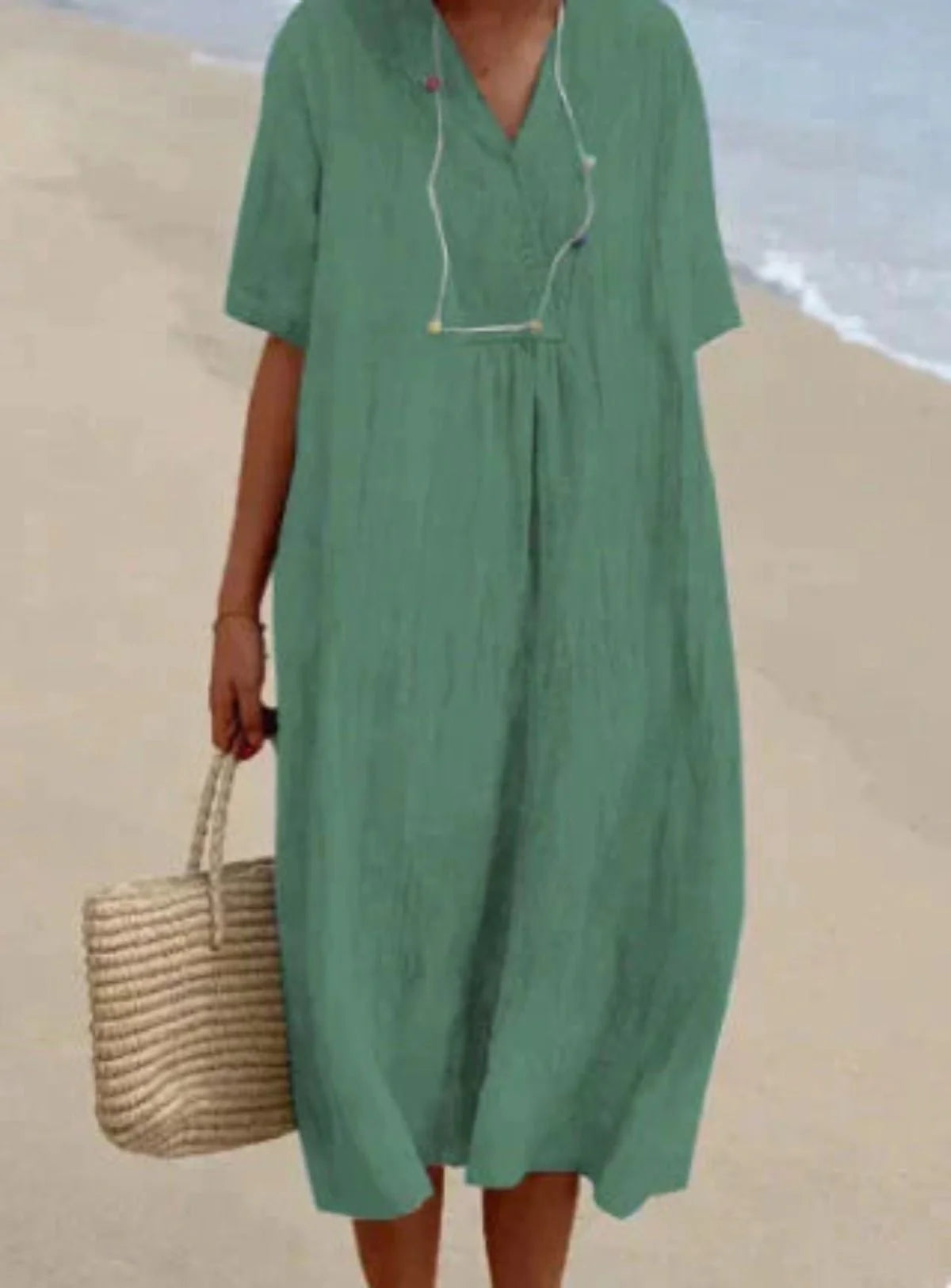 Linen Blend Breathable Long Dress