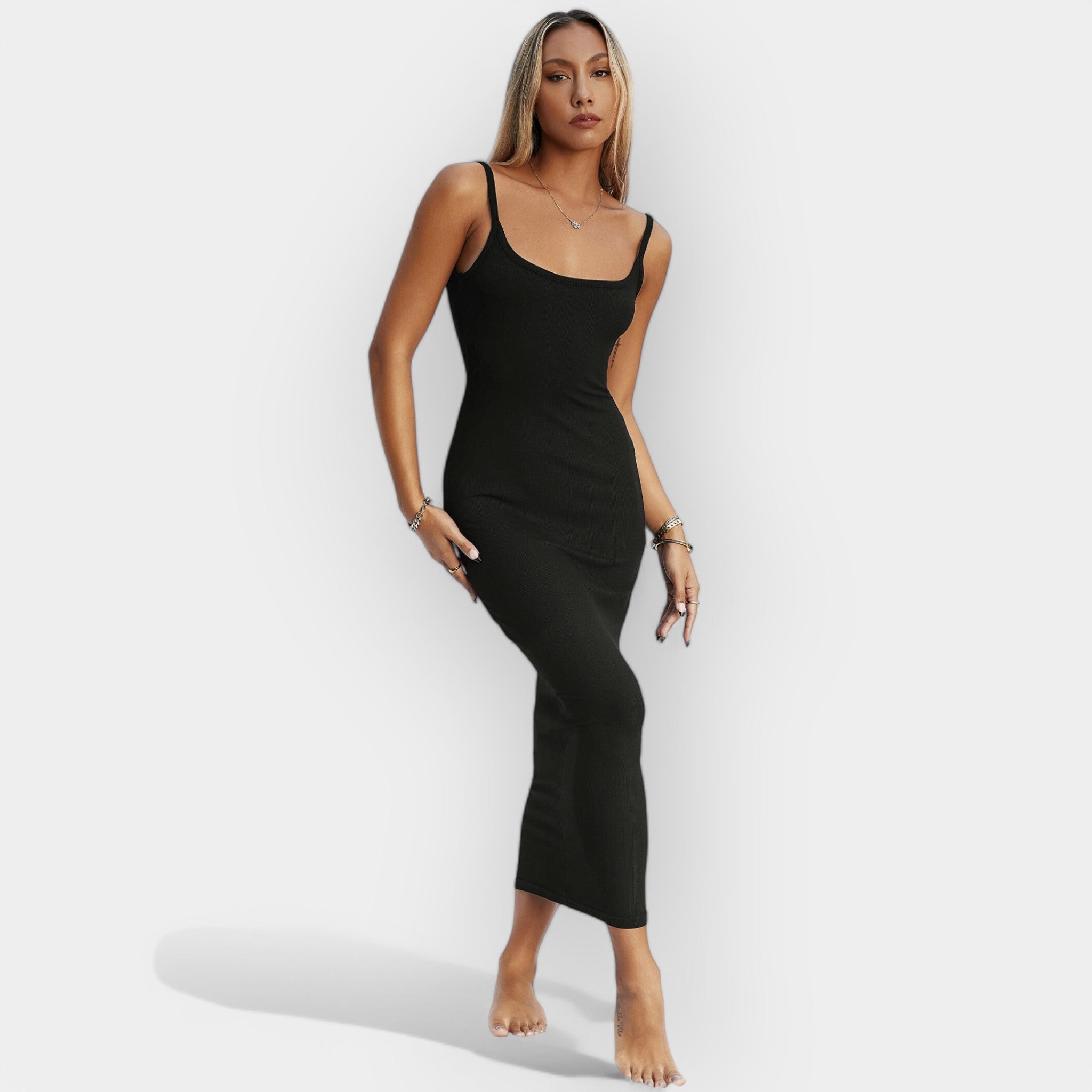 Rochie midi cu spate decupat