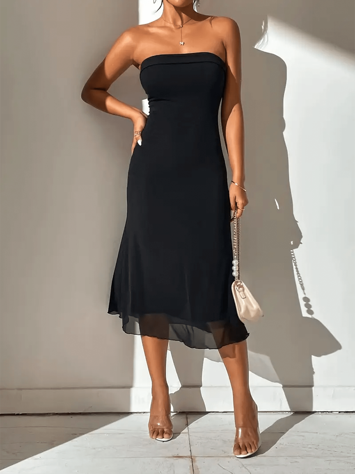 Off Shoulder Body-con Midi Dress