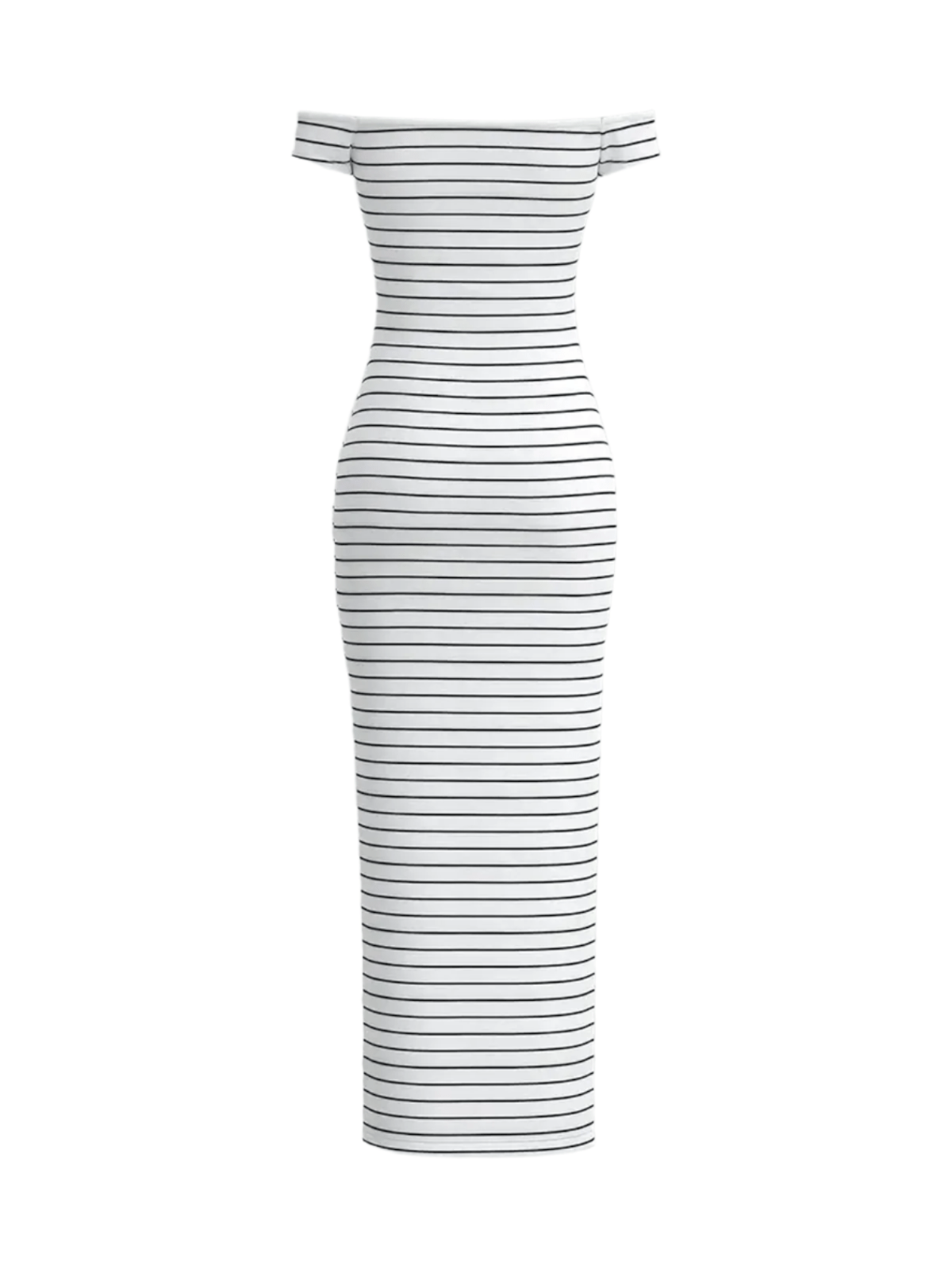 Off Shoulder Striped Maxi Dress