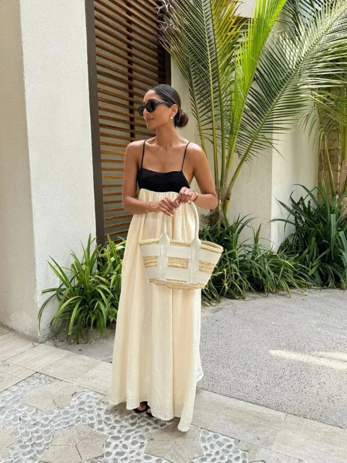 Open Back Pocket Maxi Dress