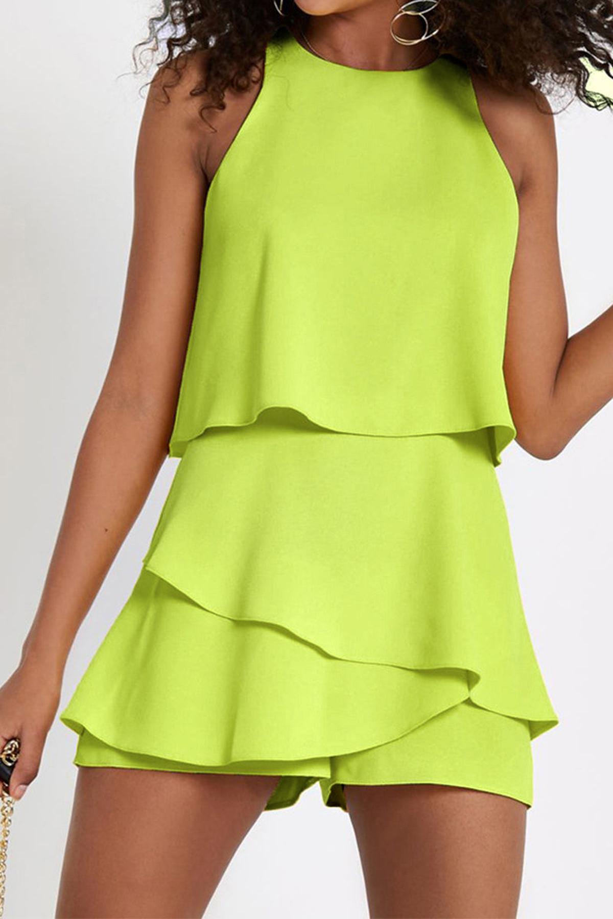 Ruffled Sleeveless Casual Romper For Women