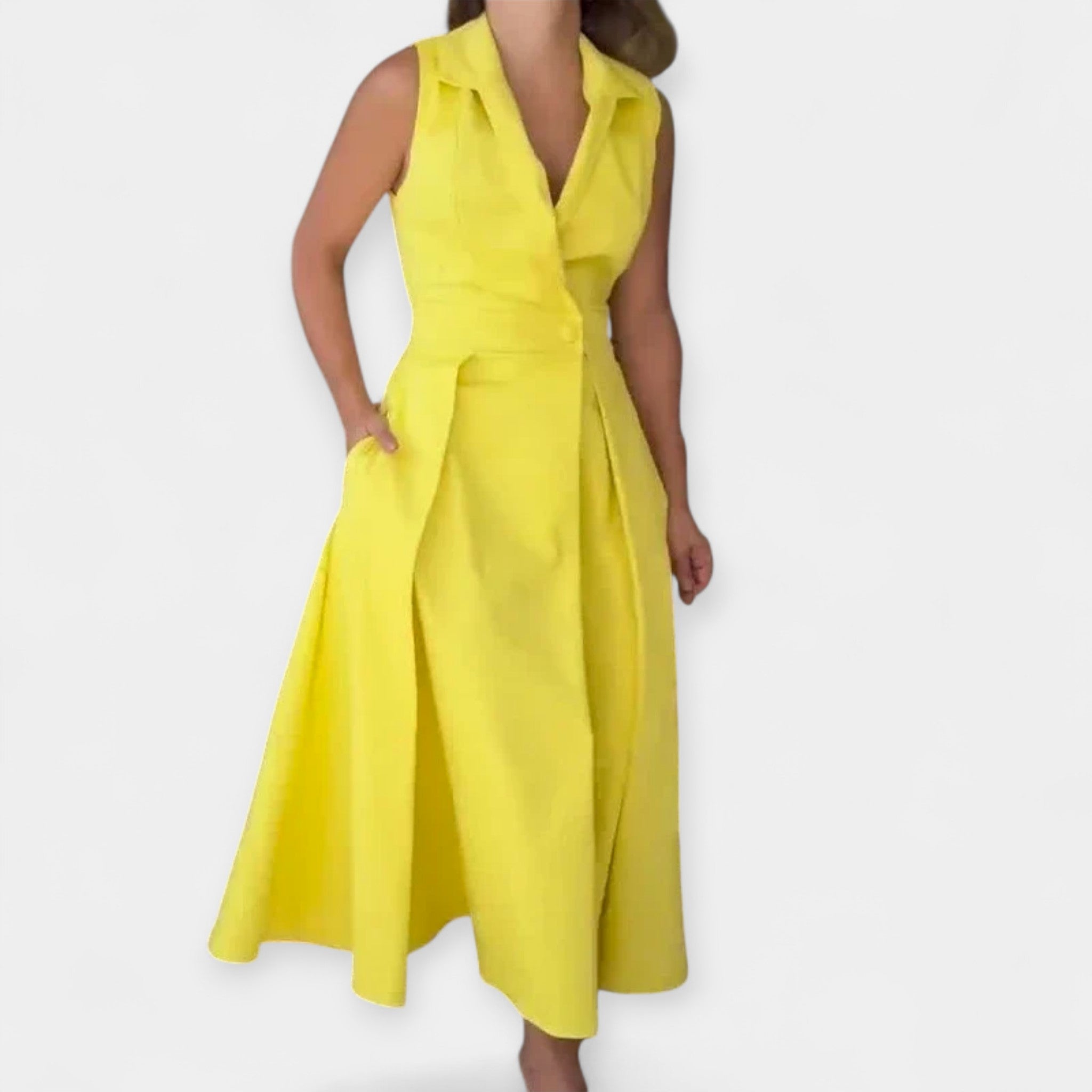 Rochie midi elegantă cu guler