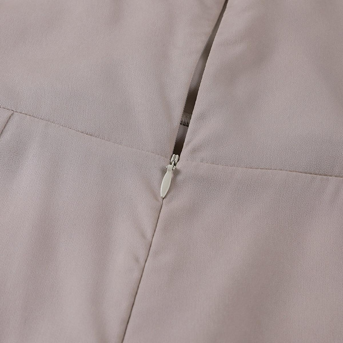 Satin Summer Maxi Dress With Waterfall Neckline And High Slit