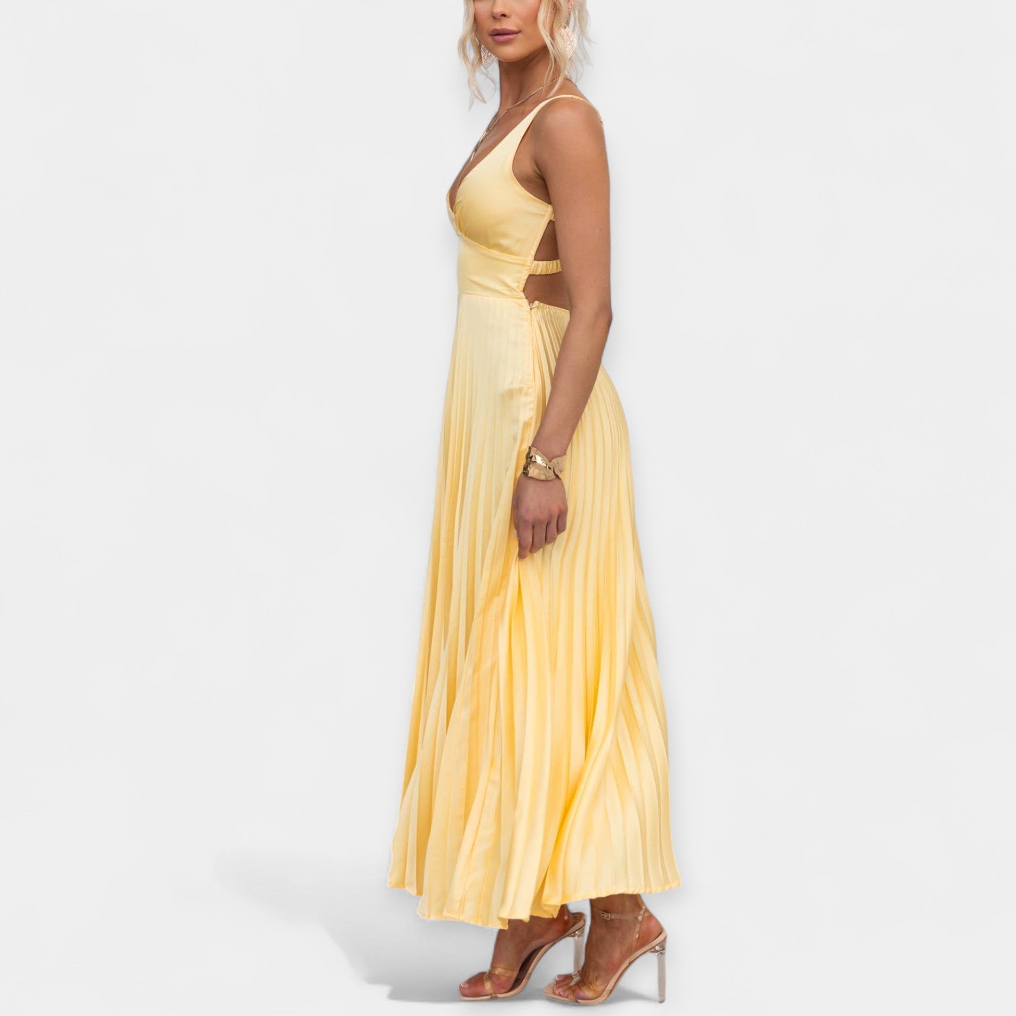 Rochie maxi plisată de vară
