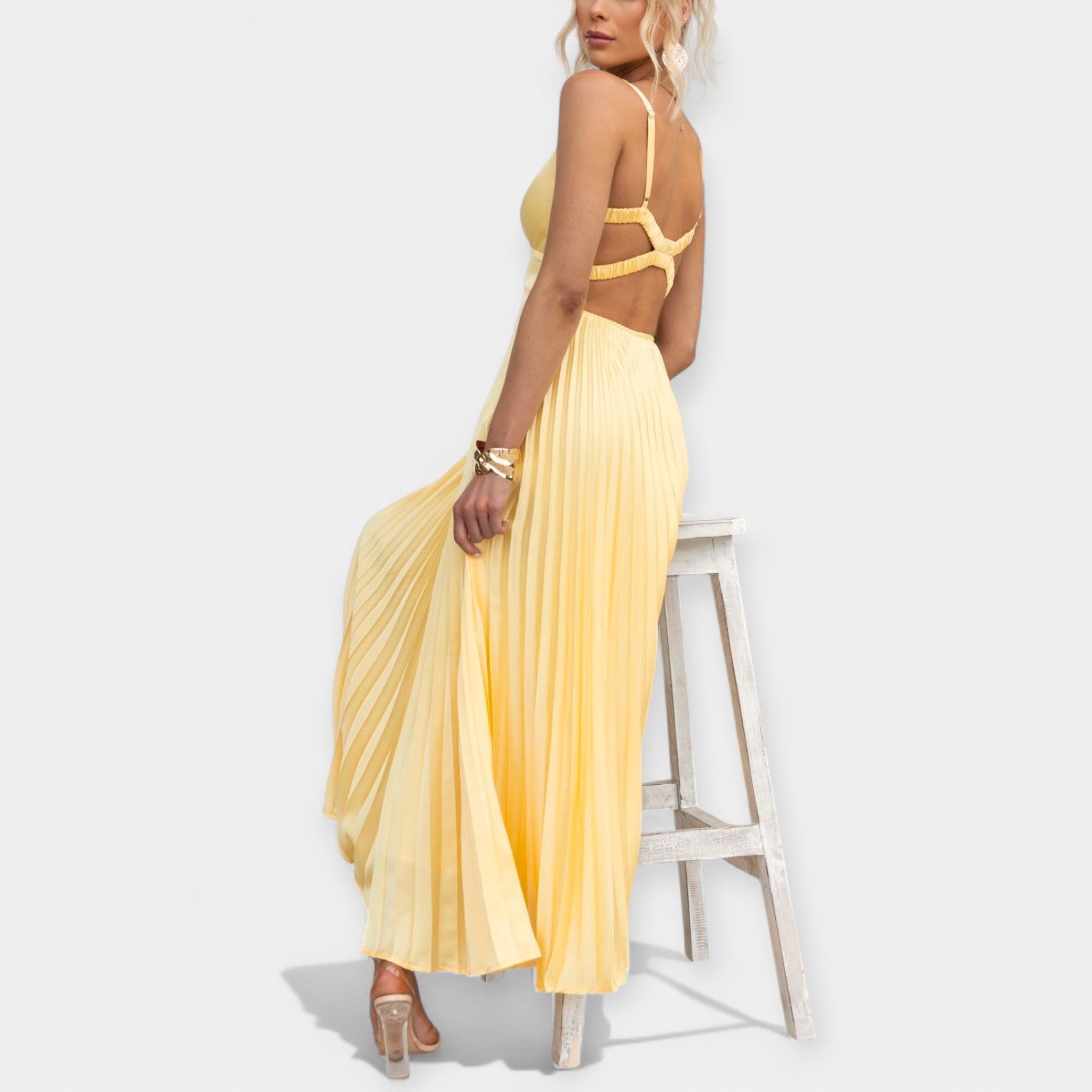 Rochie maxi plisată de vară