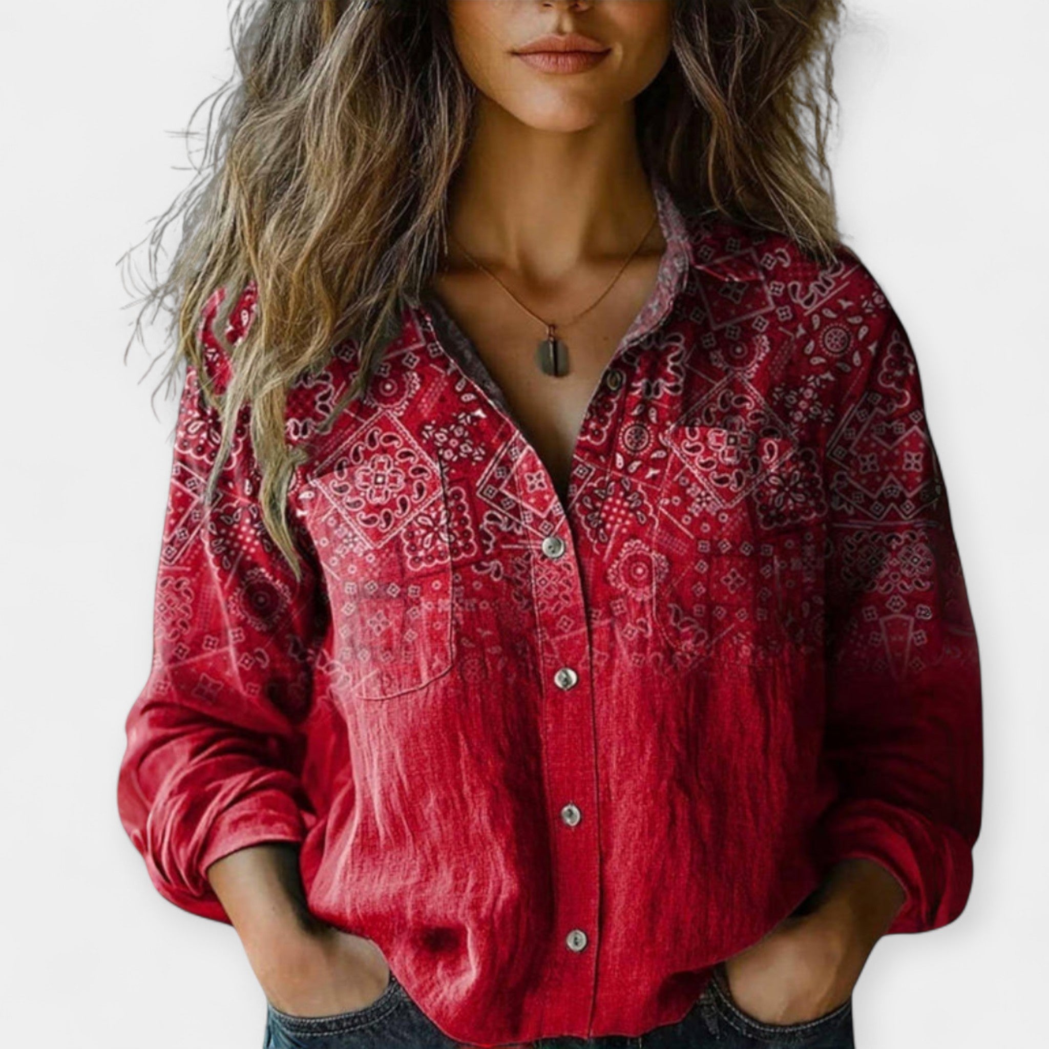 Bluză vintage cu imprimeu