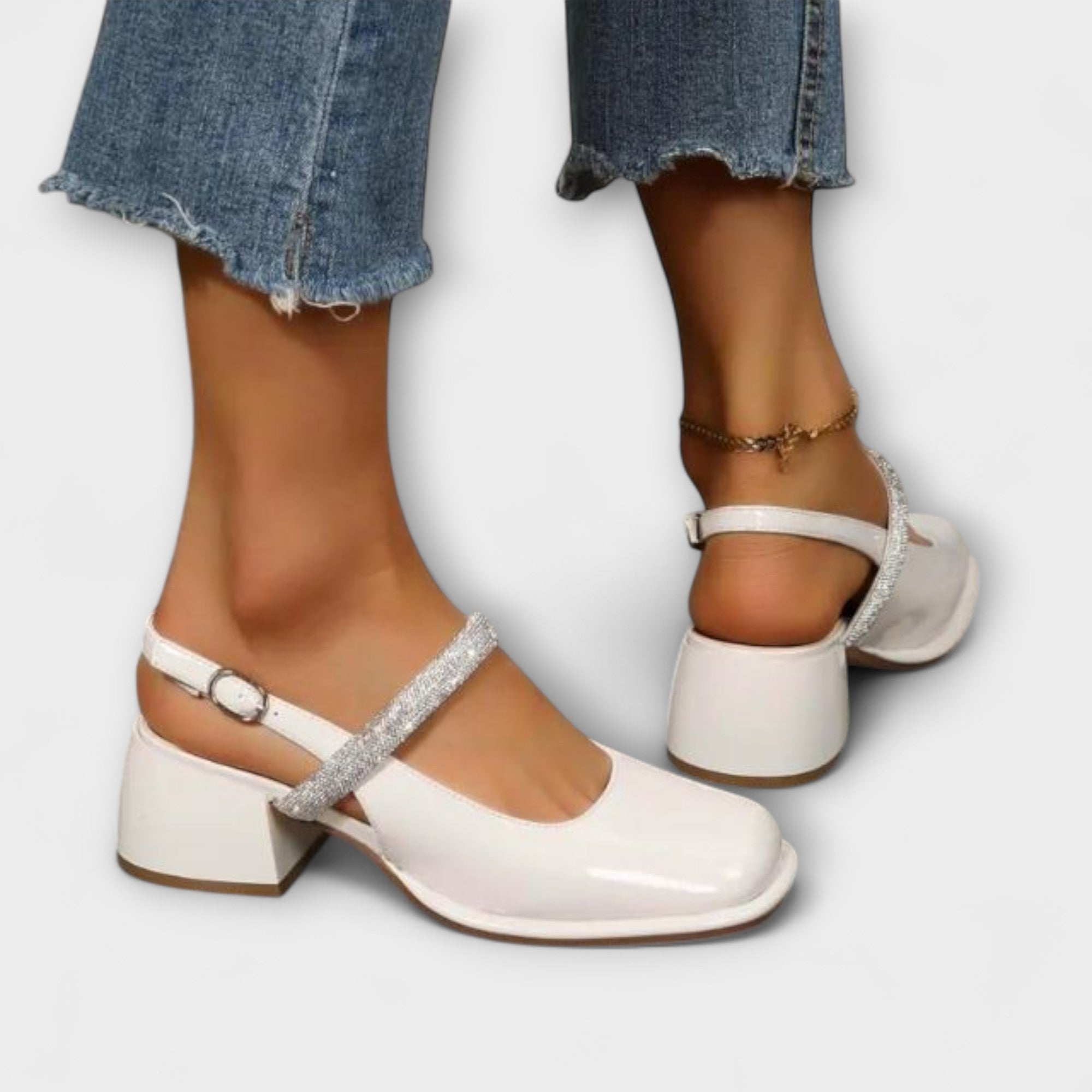 Celandra - Mary Janes s trblietavými remienkami a blokovým podpätkom