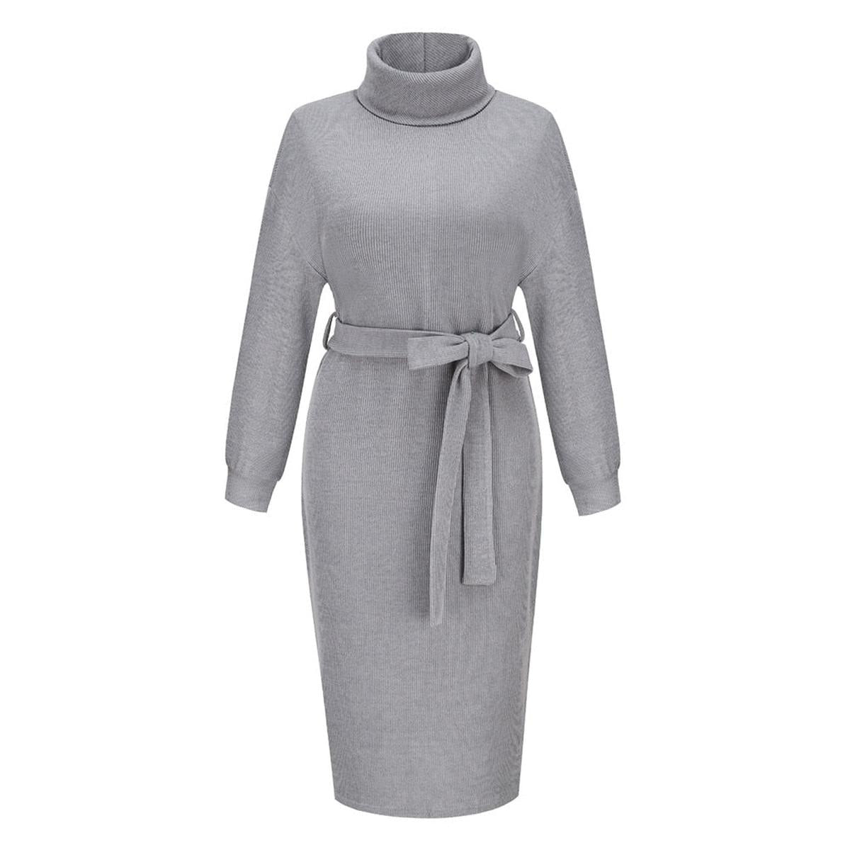 Women's Knit Pullover Midi Sweater Dress