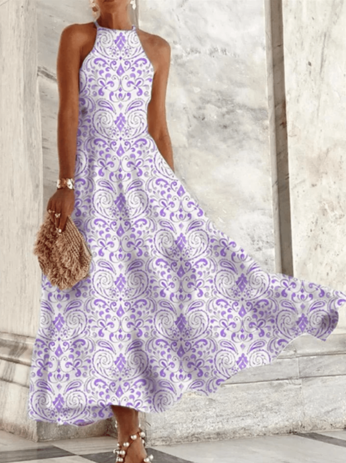 Women's Short Sleeve A-Line Summer Dress