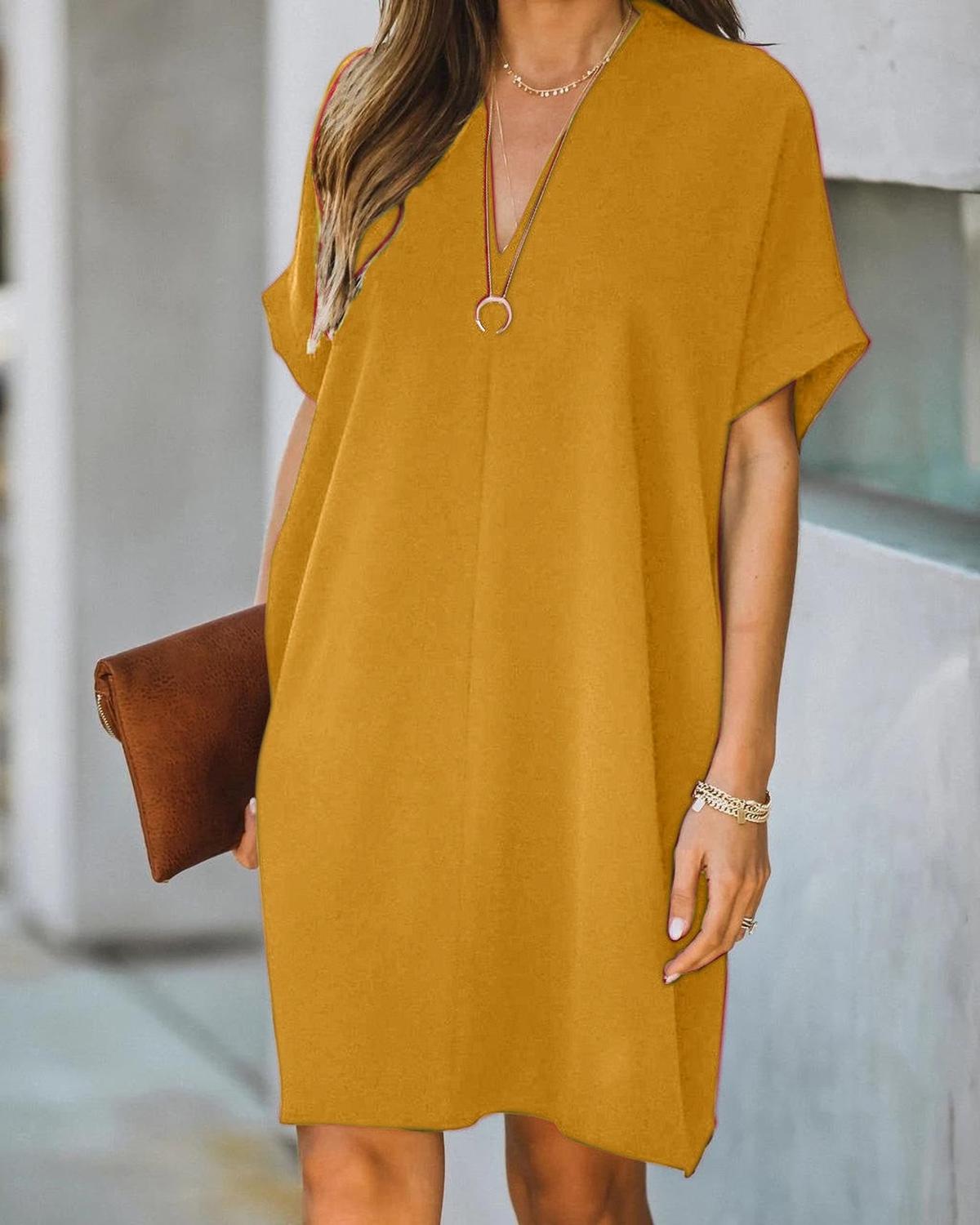 Women's V-Neck Summer Dress Form-Fitting Elegant Style
