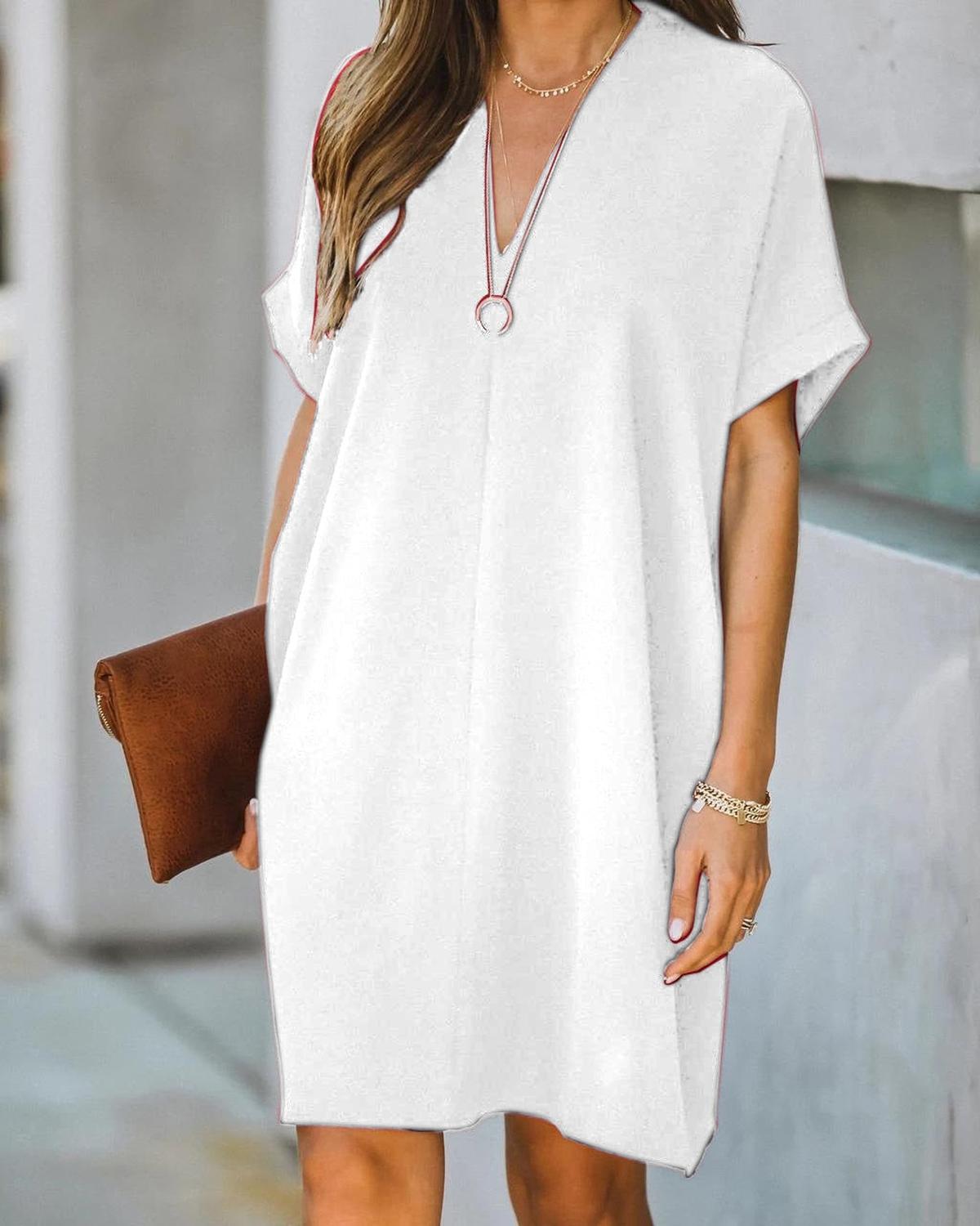 Women's V-Neck Summer Dress Form-Fitting Elegant Style