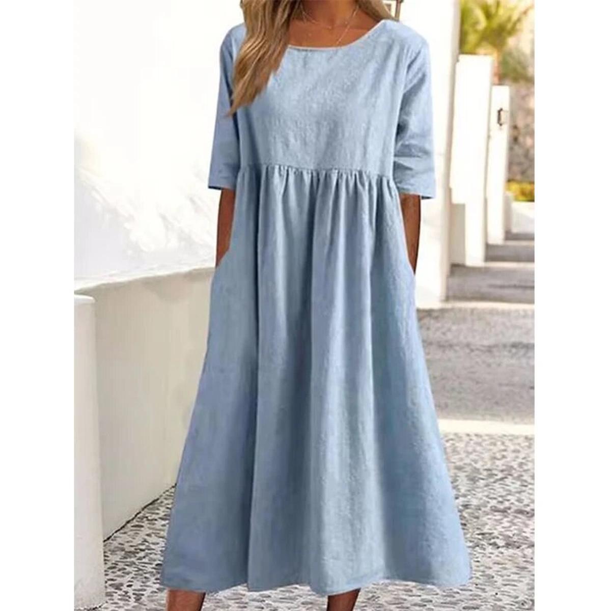Women's Versatile Spring Dress With Pockets