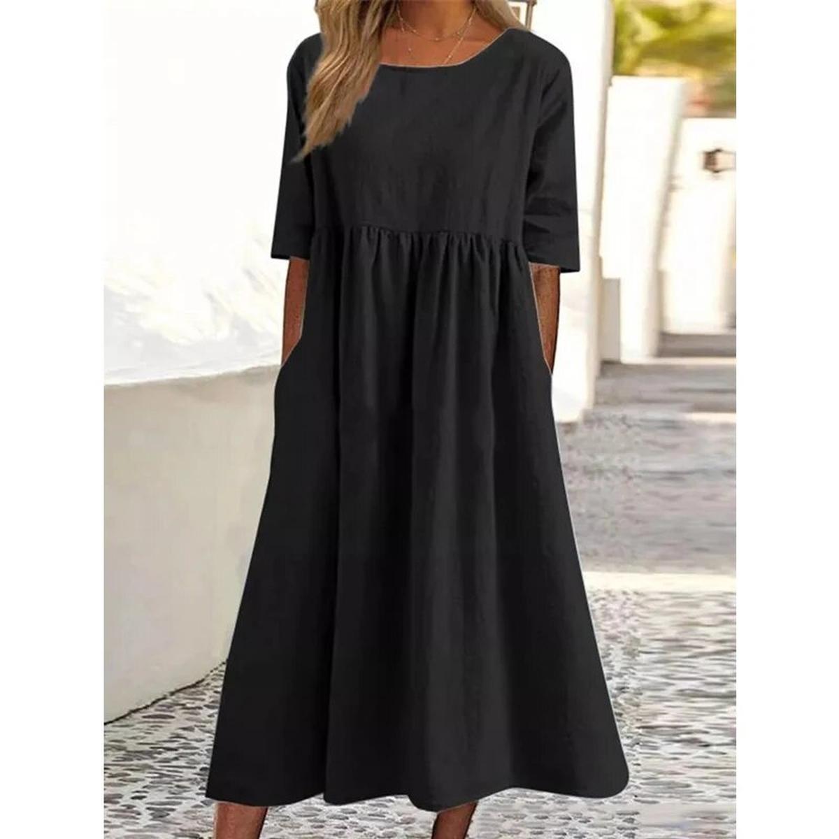 Women's Versatile Spring Dress With Pockets