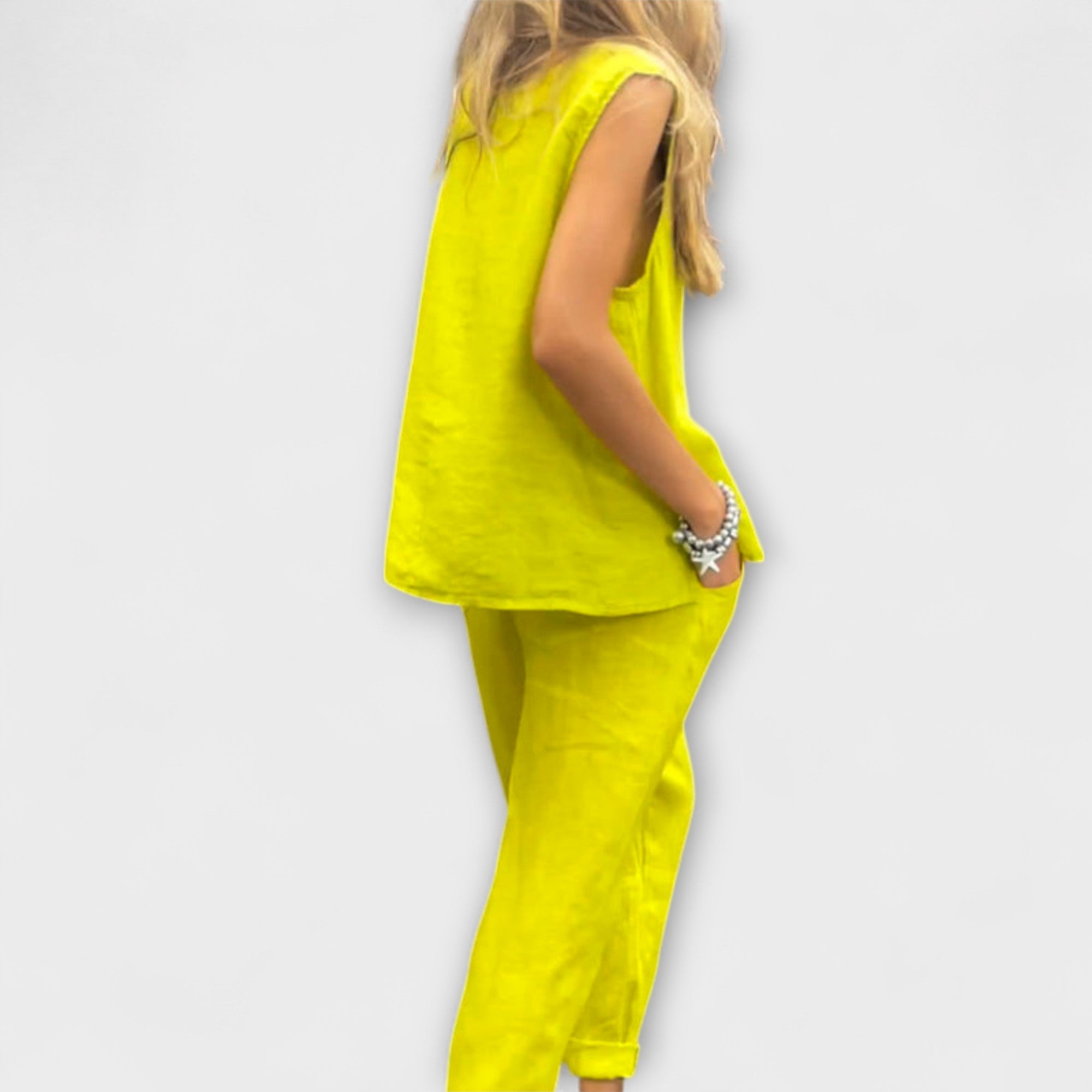 Jennifer - Uvoľnený outfit z bavlny a ľanu