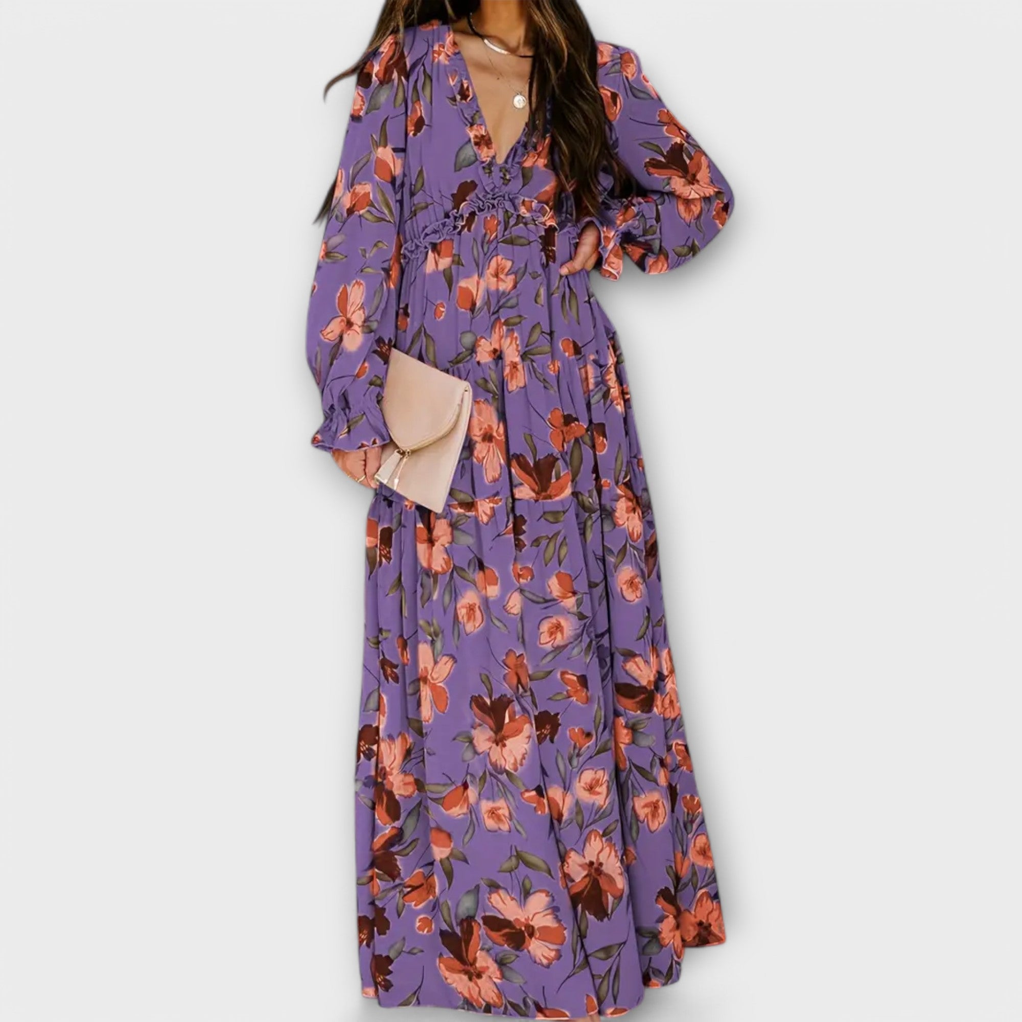 Rochie lungă florală elegantă