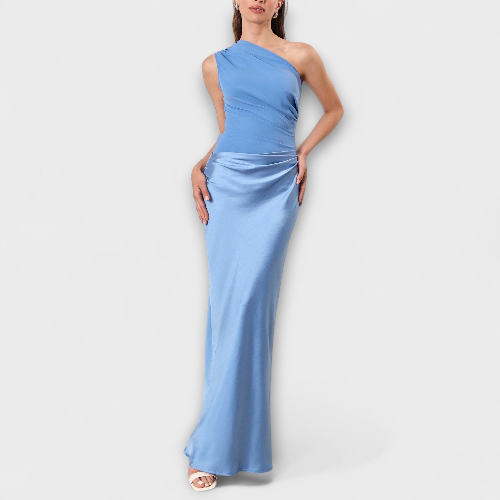 Rochie maxi cu un umăr gol