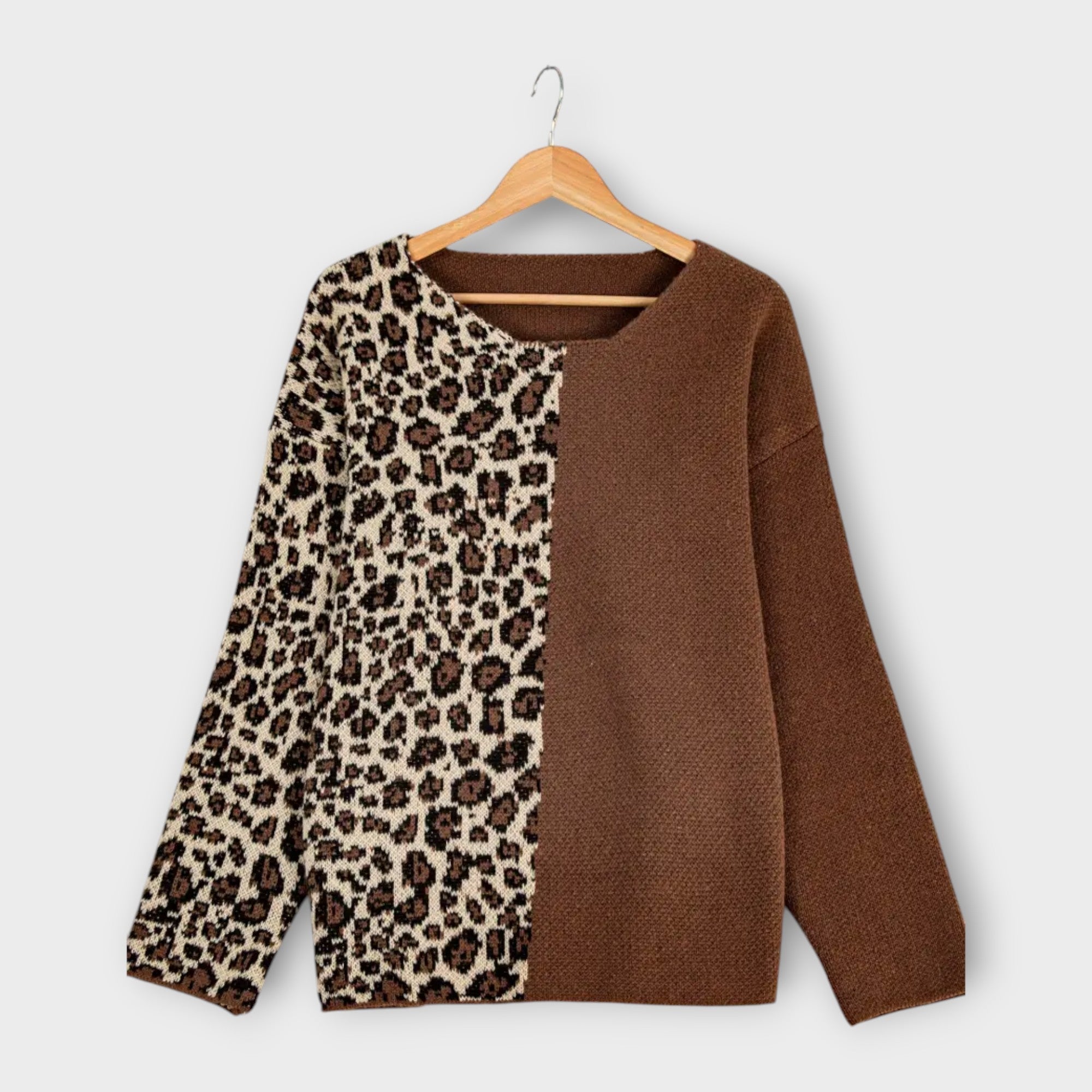 Marina - Pohodlný pulóver s leopardím dizajnom