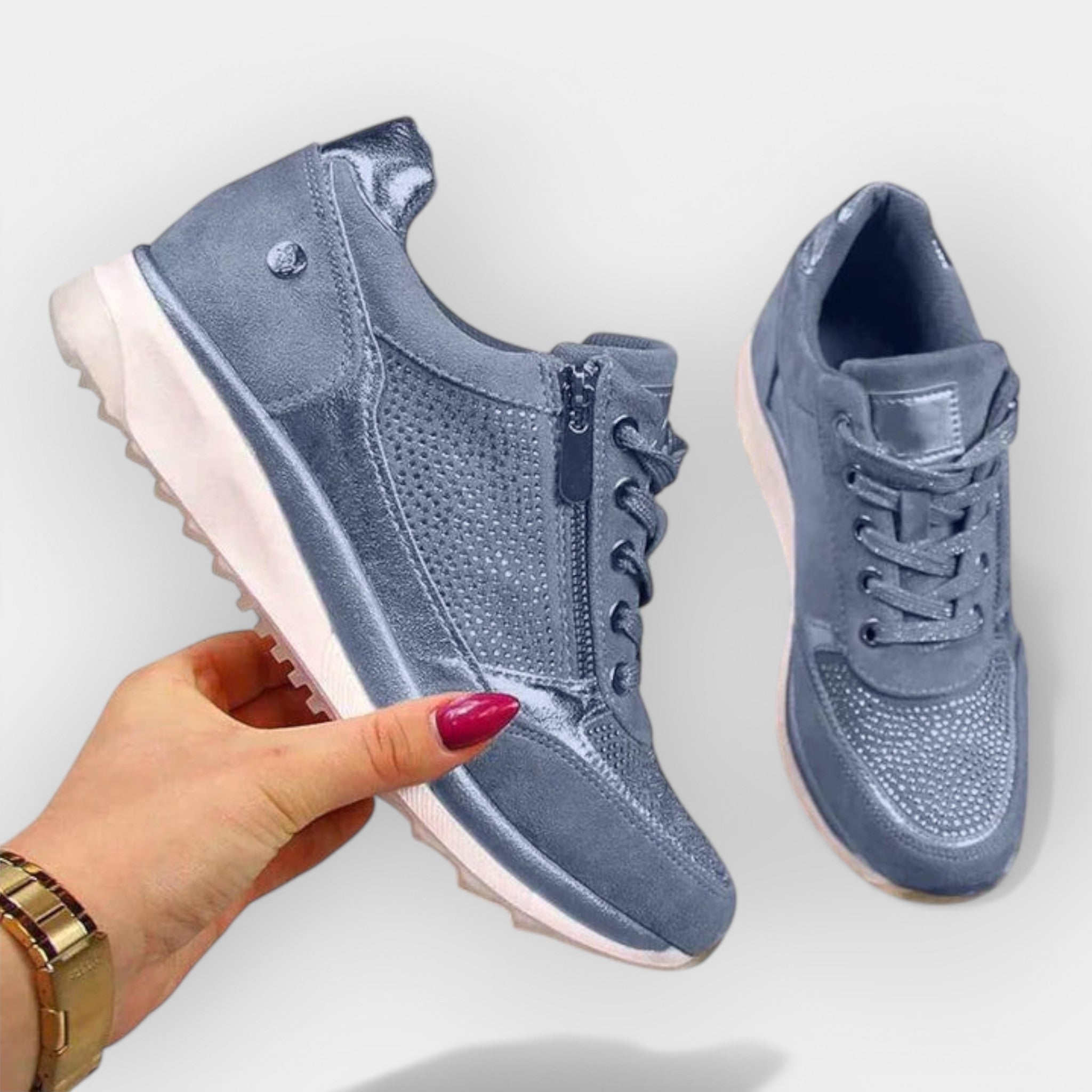 Sneakers anatomice cu fermoar
