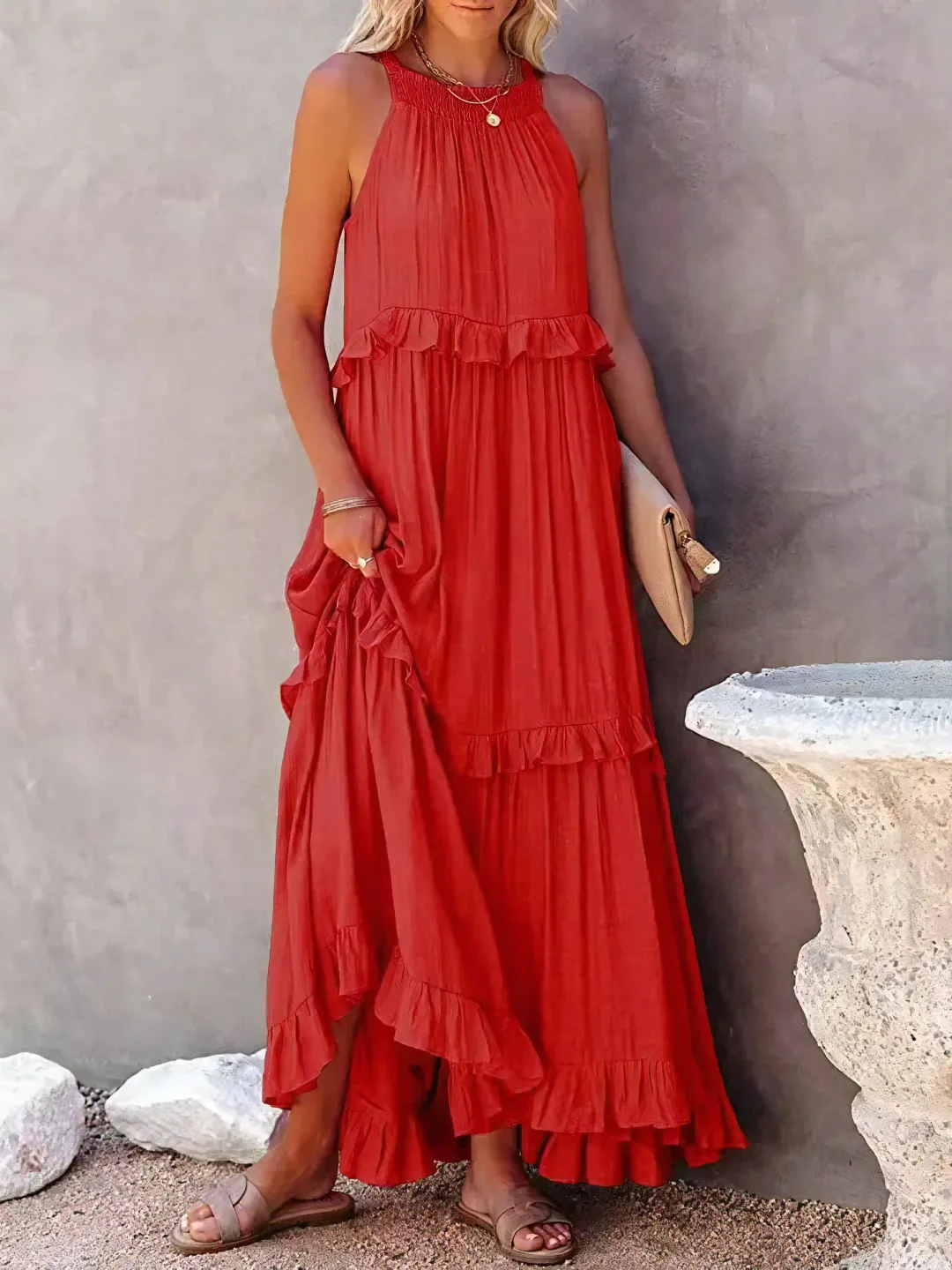 Megan | Elegant Ruffle Maxi Dress