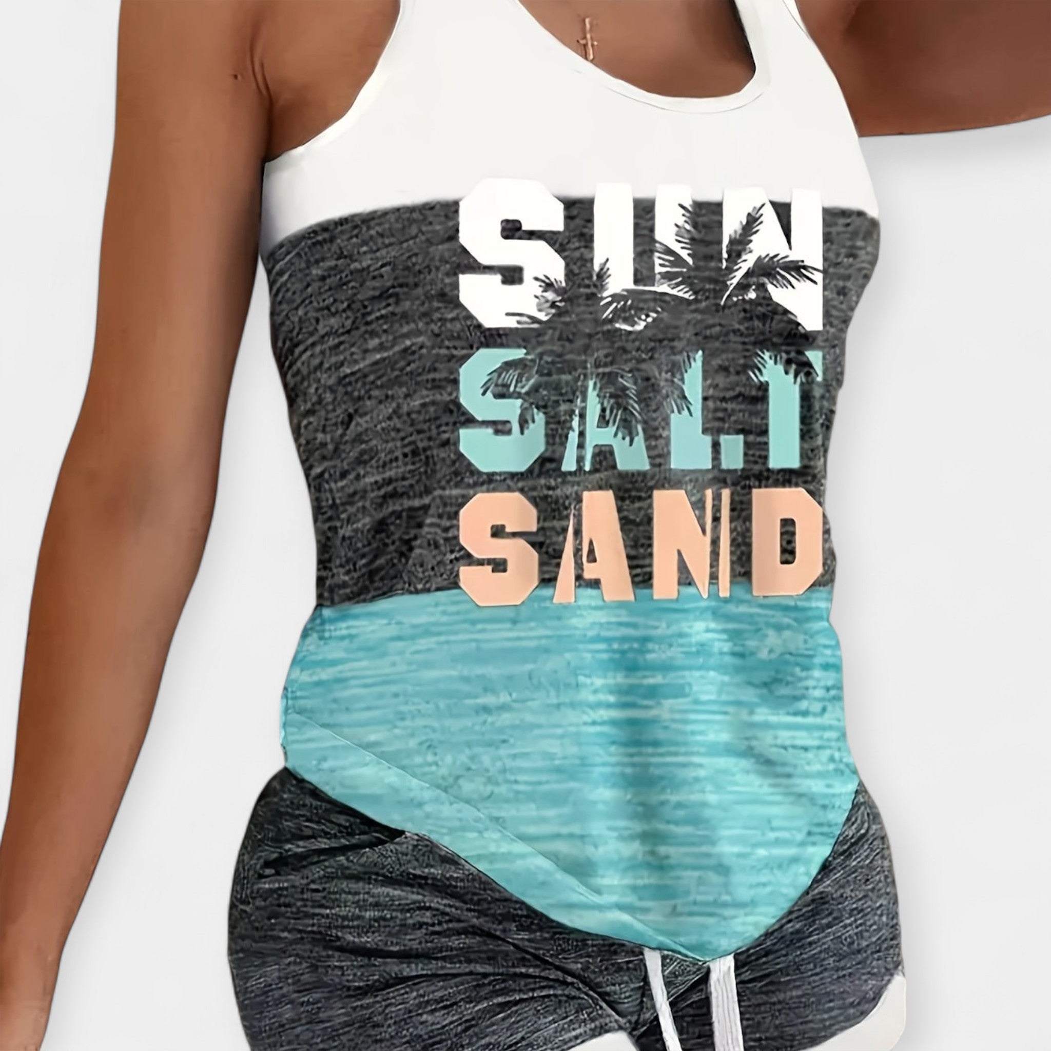 Set de vară cu model palmier