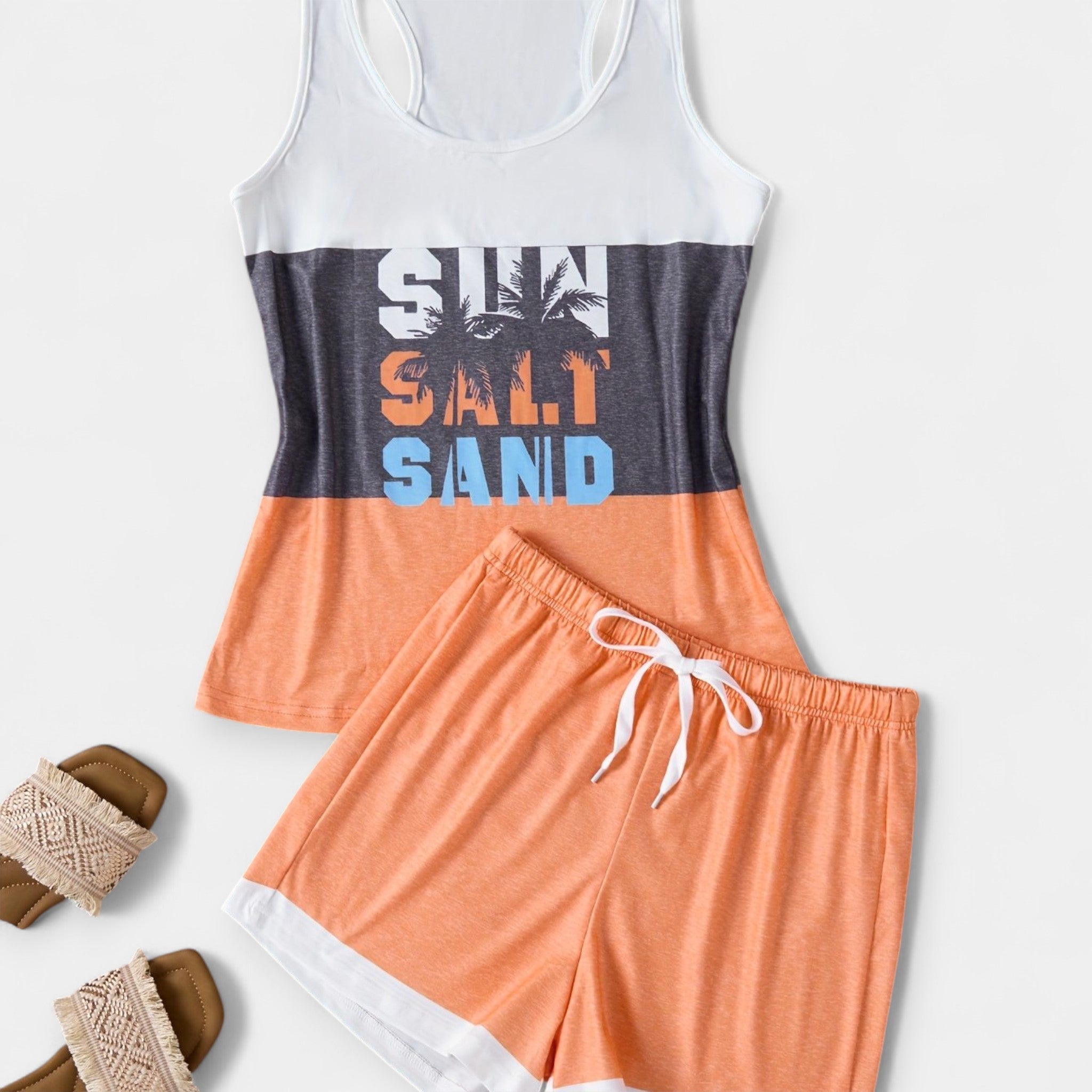 Set de vară cu model palmier