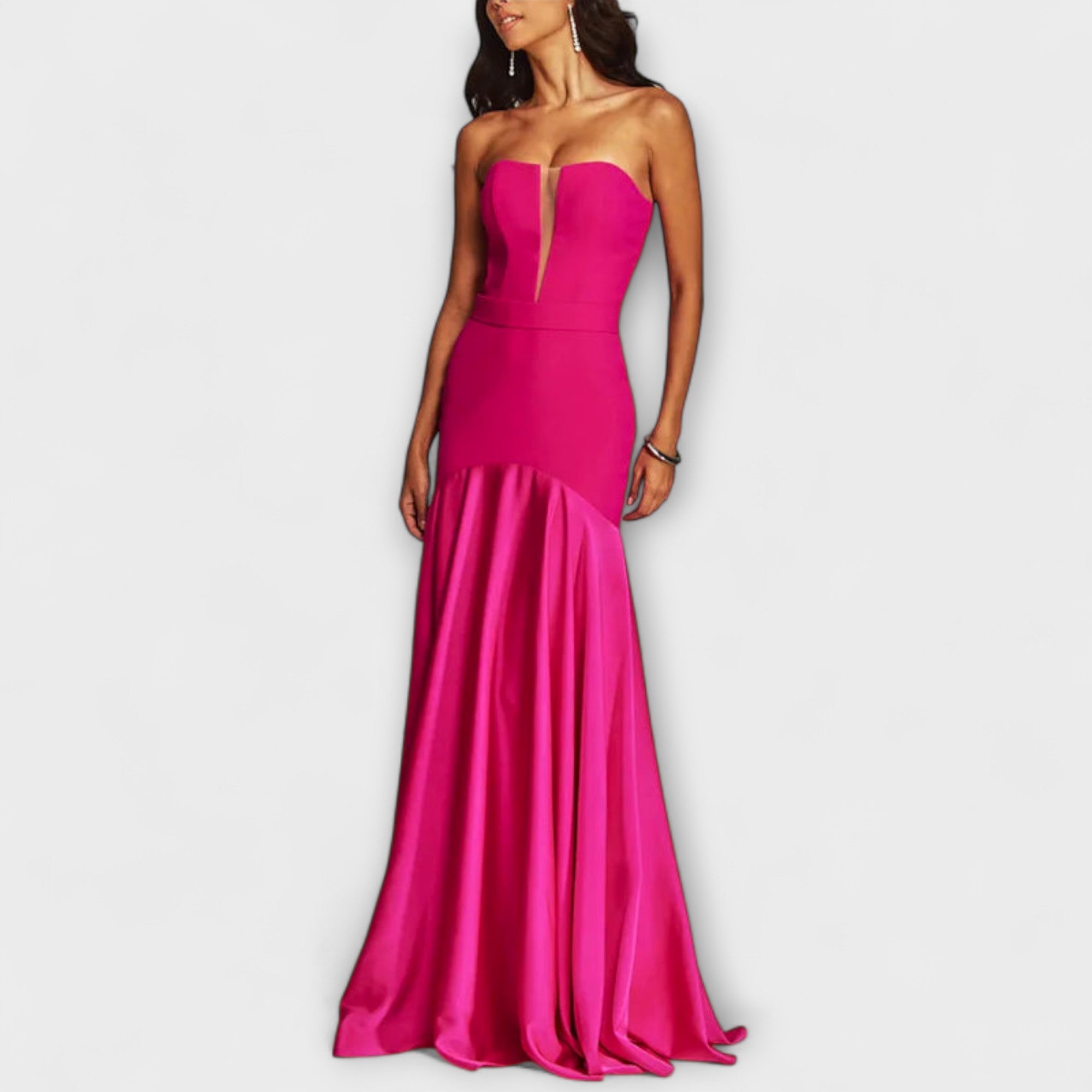 Vada - Šaty bez ramienok s V-výstrihom