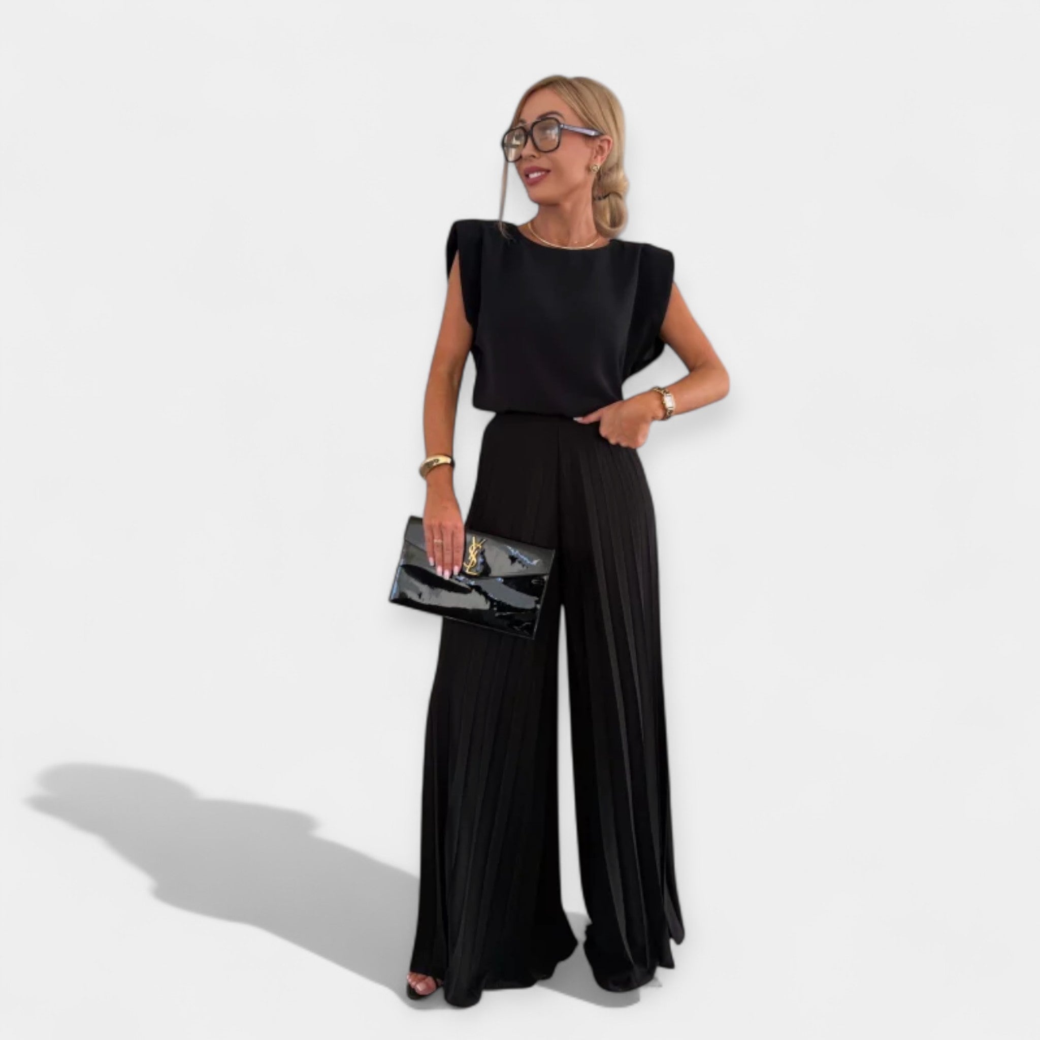 Set de vară cu top și pantaloni largi