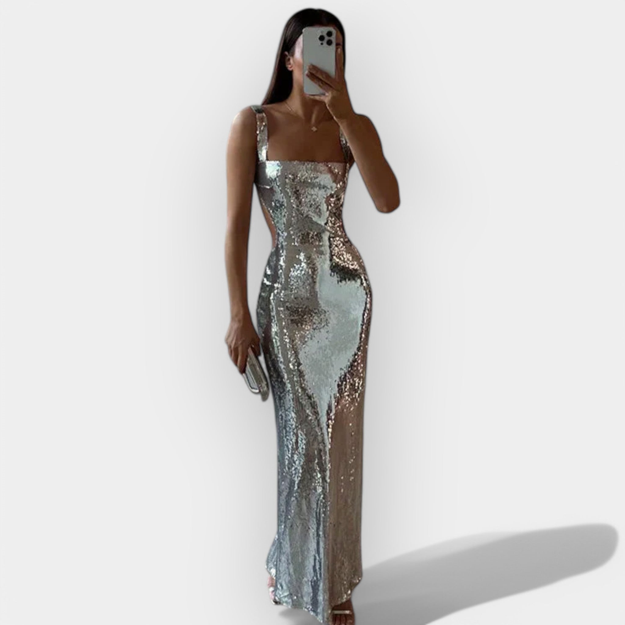 Rochie lungă strălucitoare