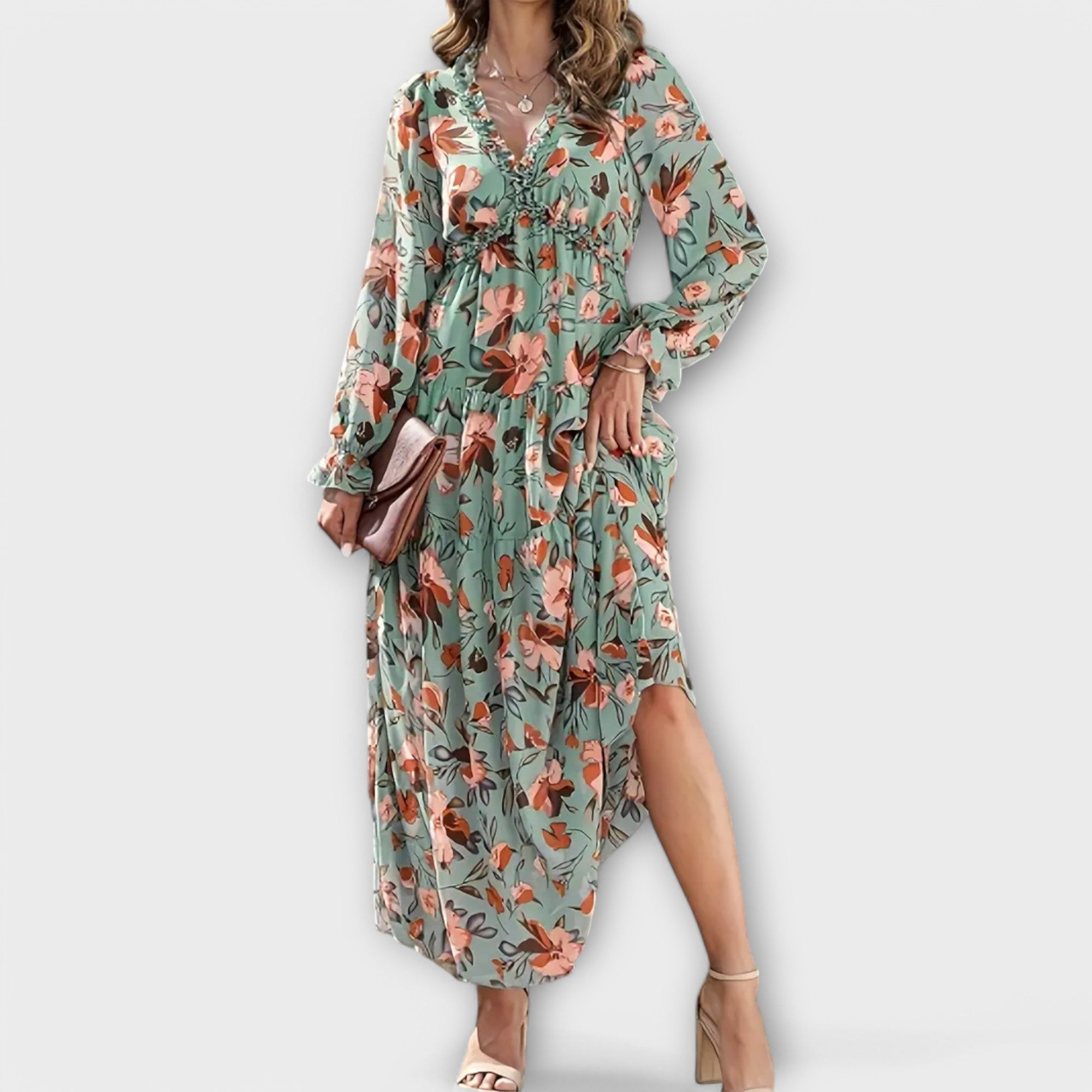 Rochie lungă florală elegantă