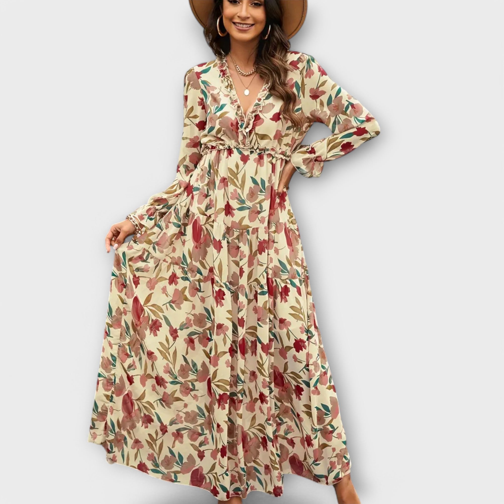 Rochie lungă florală elegantă