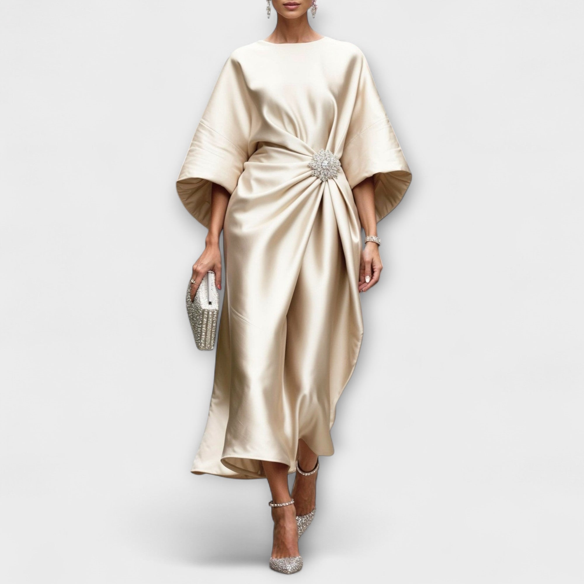 Luxury Shiny Satin Evening Dress